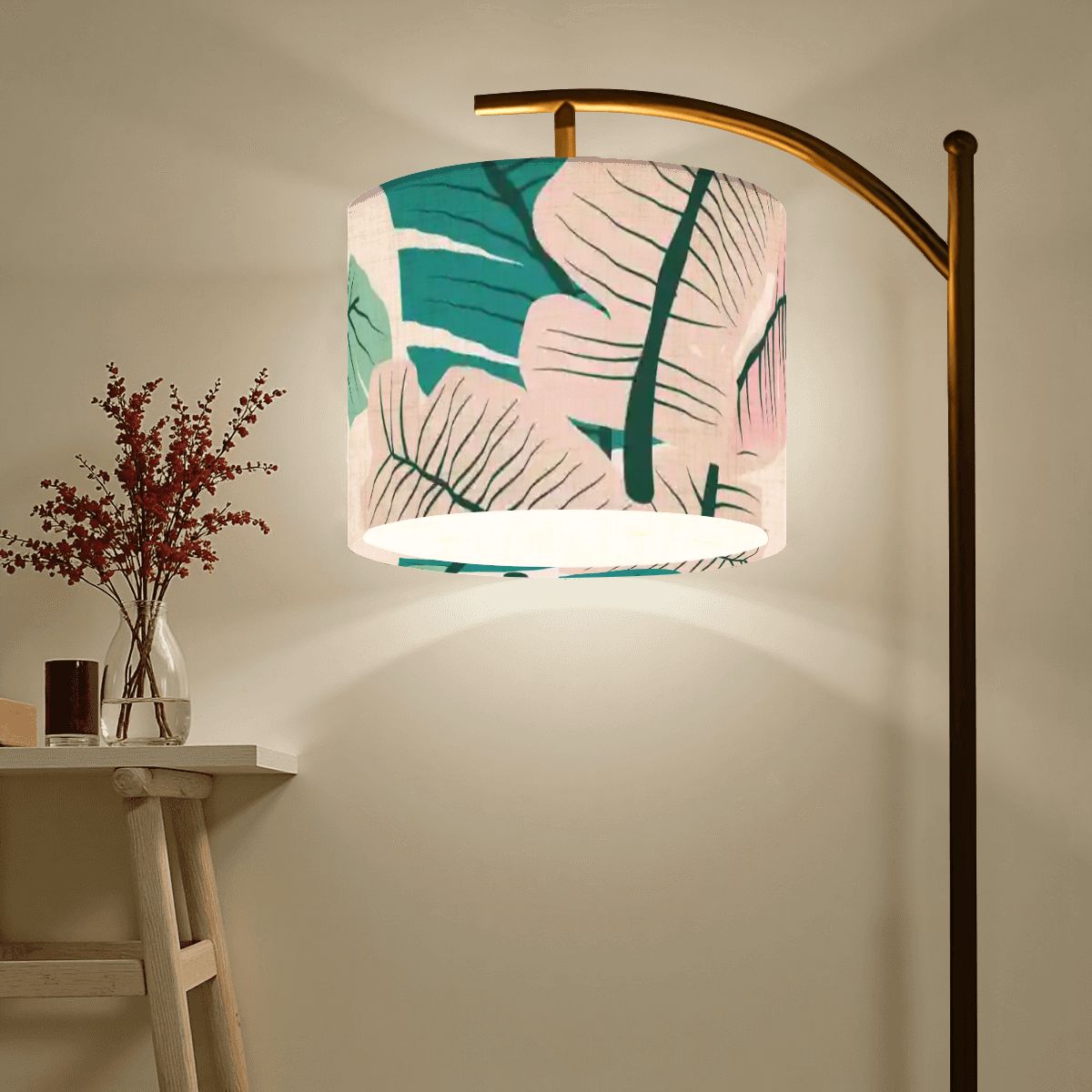 Kate McEnroe New York Palm Springs Tropical Floral Arc Floor Lamp, Mid Century Modern Lighting AccentArc Floor LampsIqfFvHDTW2