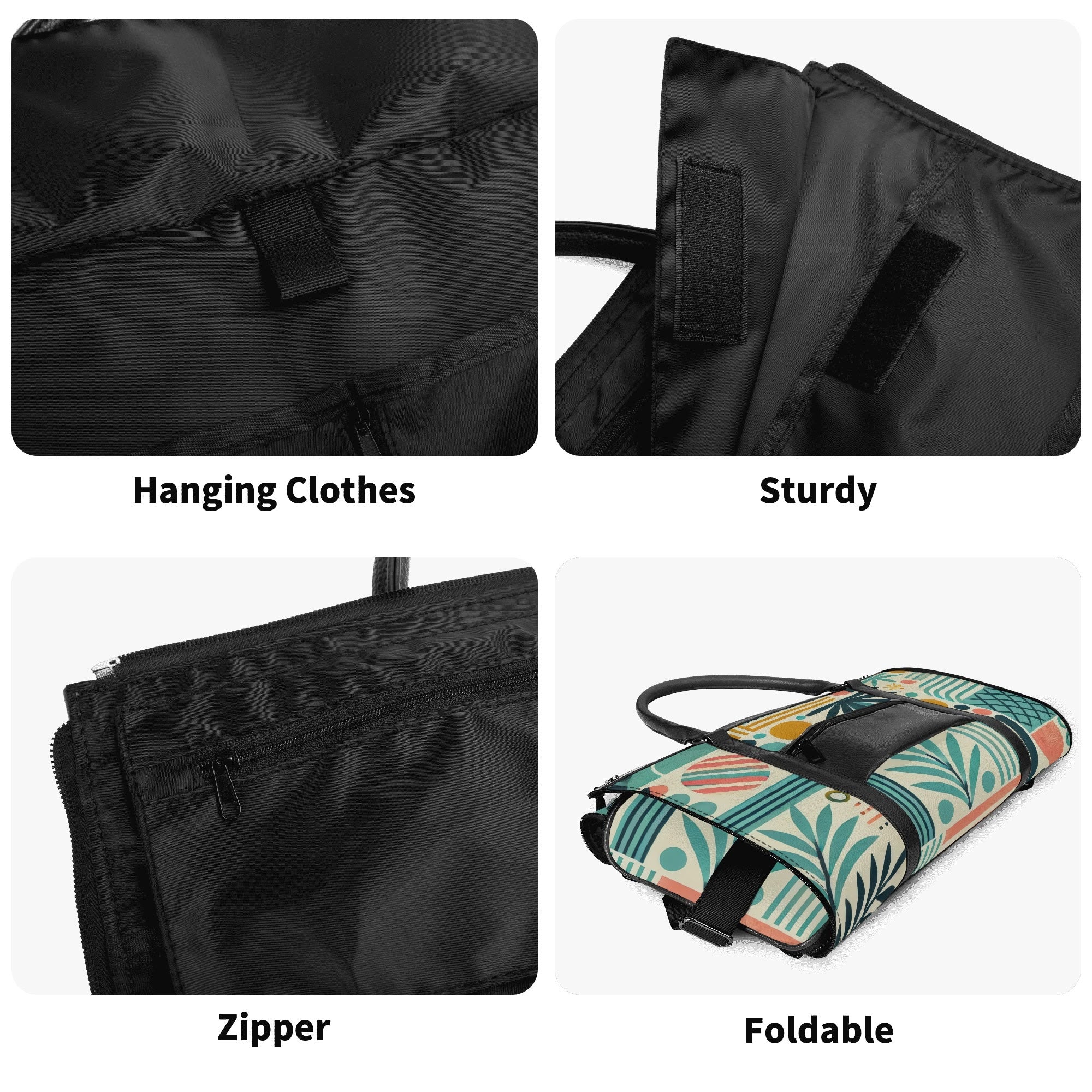 Kate McEnroe New York Palm Springs Tropical Mid Century Modern Duffel Bag, Foldable Retro Travel Weekender, Mod Carry - OnDuffel BagsNVO229MY - 1