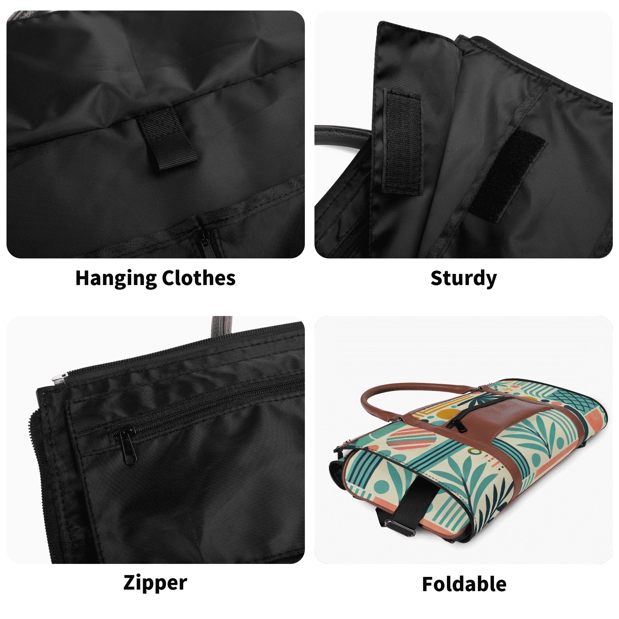 Kate McEnroe New York Palm Springs Tropical Mid Century Modern Duffel Bag, Foldable Retro Travel Weekender, Mod Carry - OnDuffel BagsNVO229MY - 1