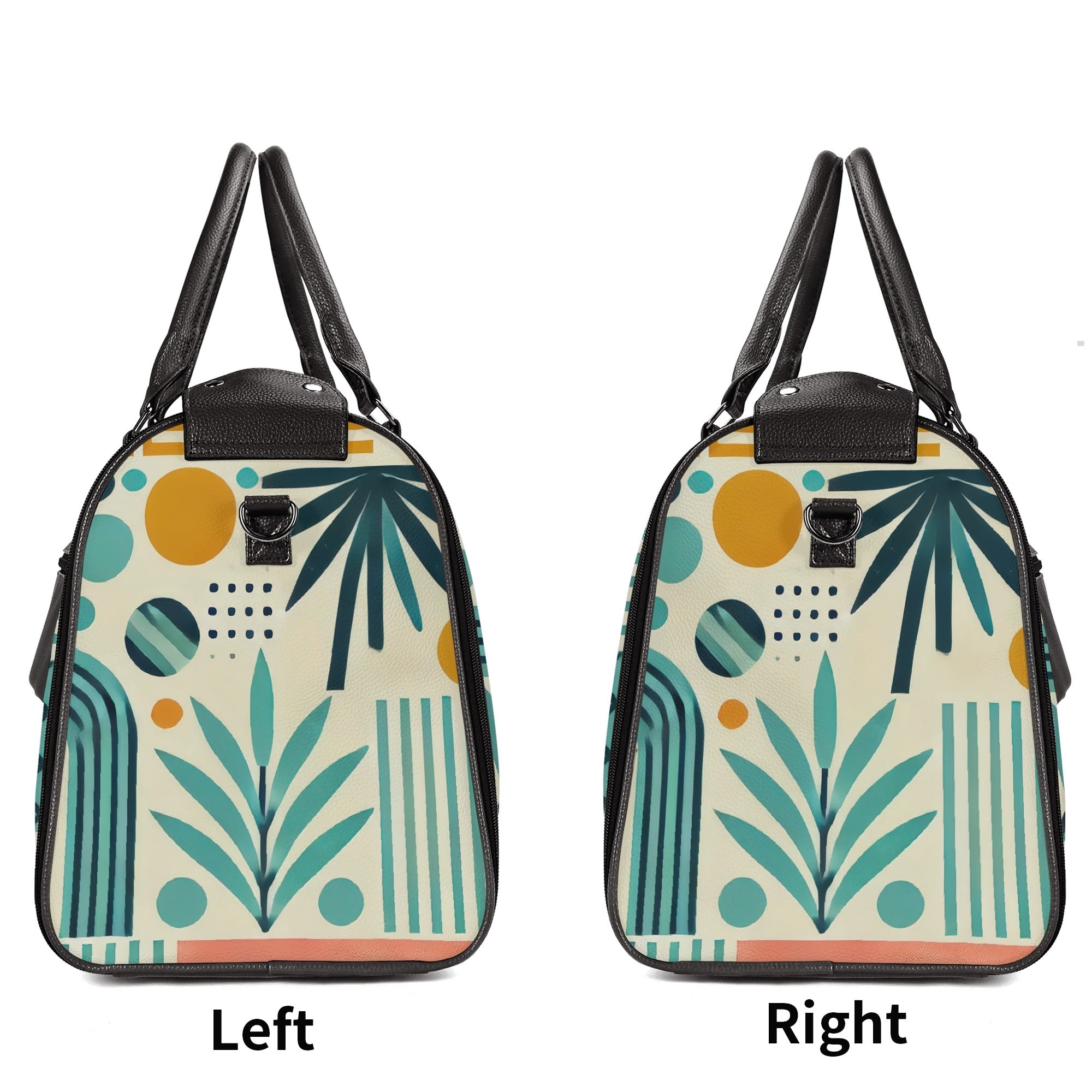 Kate McEnroe New York Palm Springs Tropical Mid Century Modern Duffel Bag, Foldable Retro Travel Weekender, Mod Carry - OnDuffel BagsNVO229MY - 2