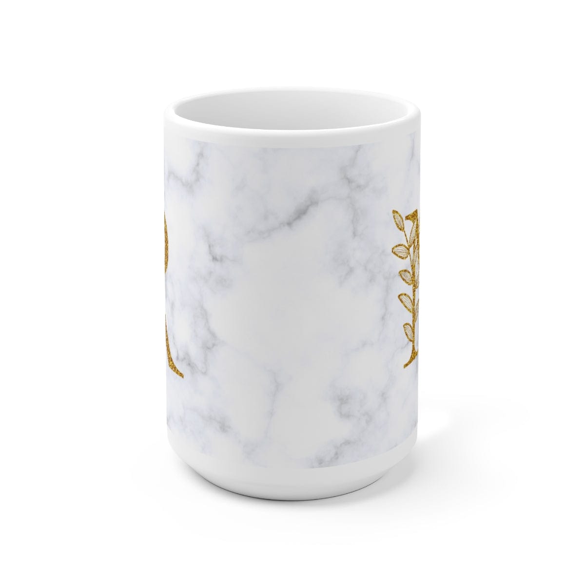 Kate McEnroe New York Personalized 15oz Marble Initial Letter Floral Monogram Ceramic MugMugs28515381753701854089