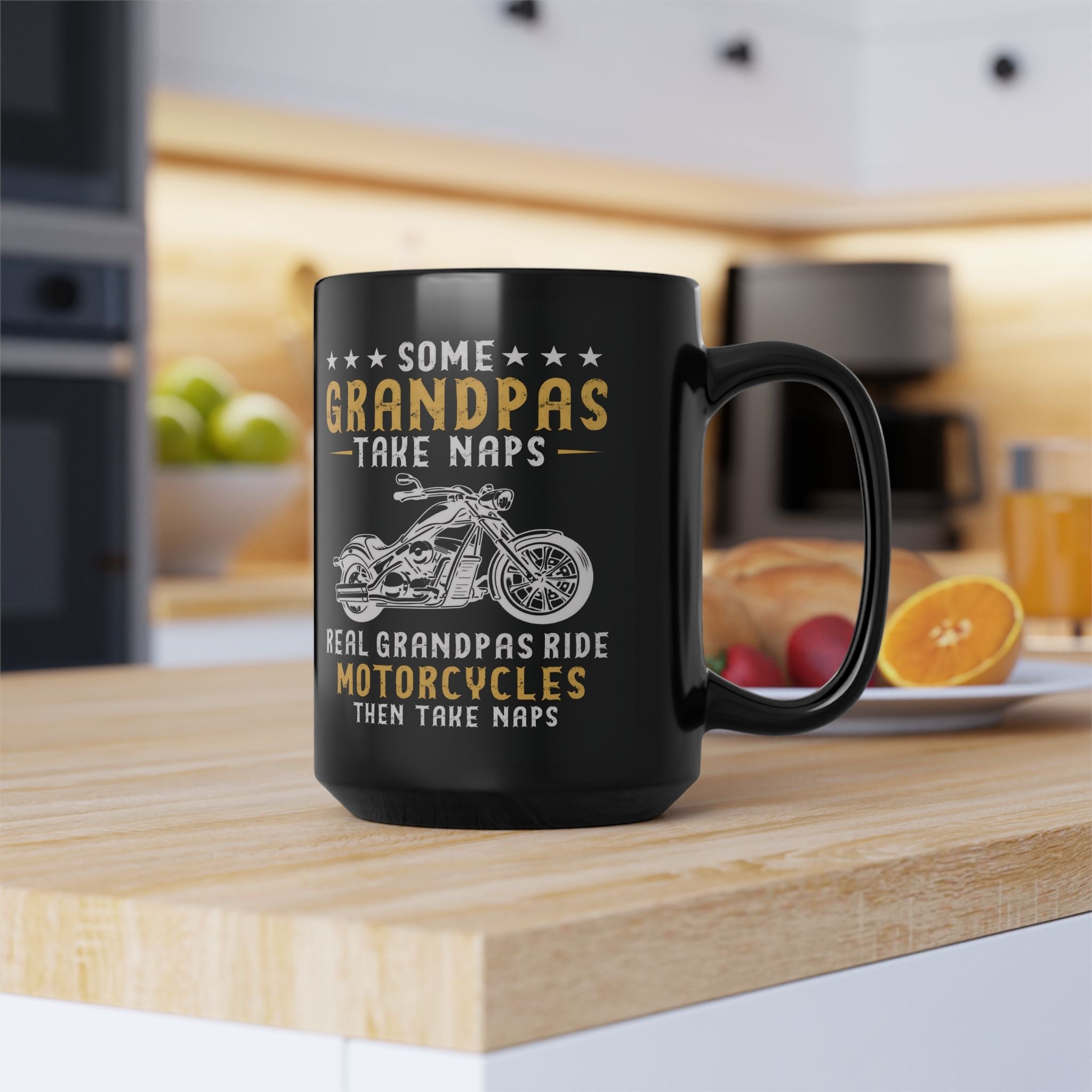 Kate McEnroe New York Personalized Biker Grandpa Mug, Fathers day, Birthday Gift, Real Grandpas Ride Motorcycles Then Take Naps, Funny Biker Granddad GiftMugs21276809137804552685