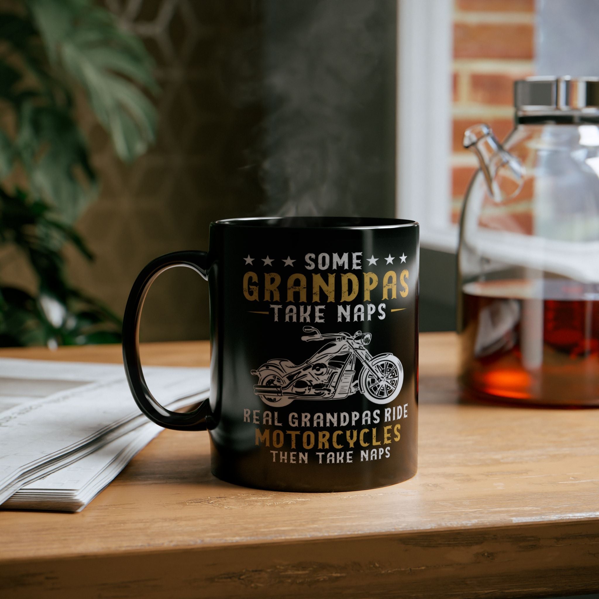 Kate McEnroe New York Personalized Biker Grandpa Mug, Fathers day, Birthday Gift, Real Grandpas Ride Motorcycles Then Take Naps, Funny Biker Granddad GiftMugs21276809137804552685