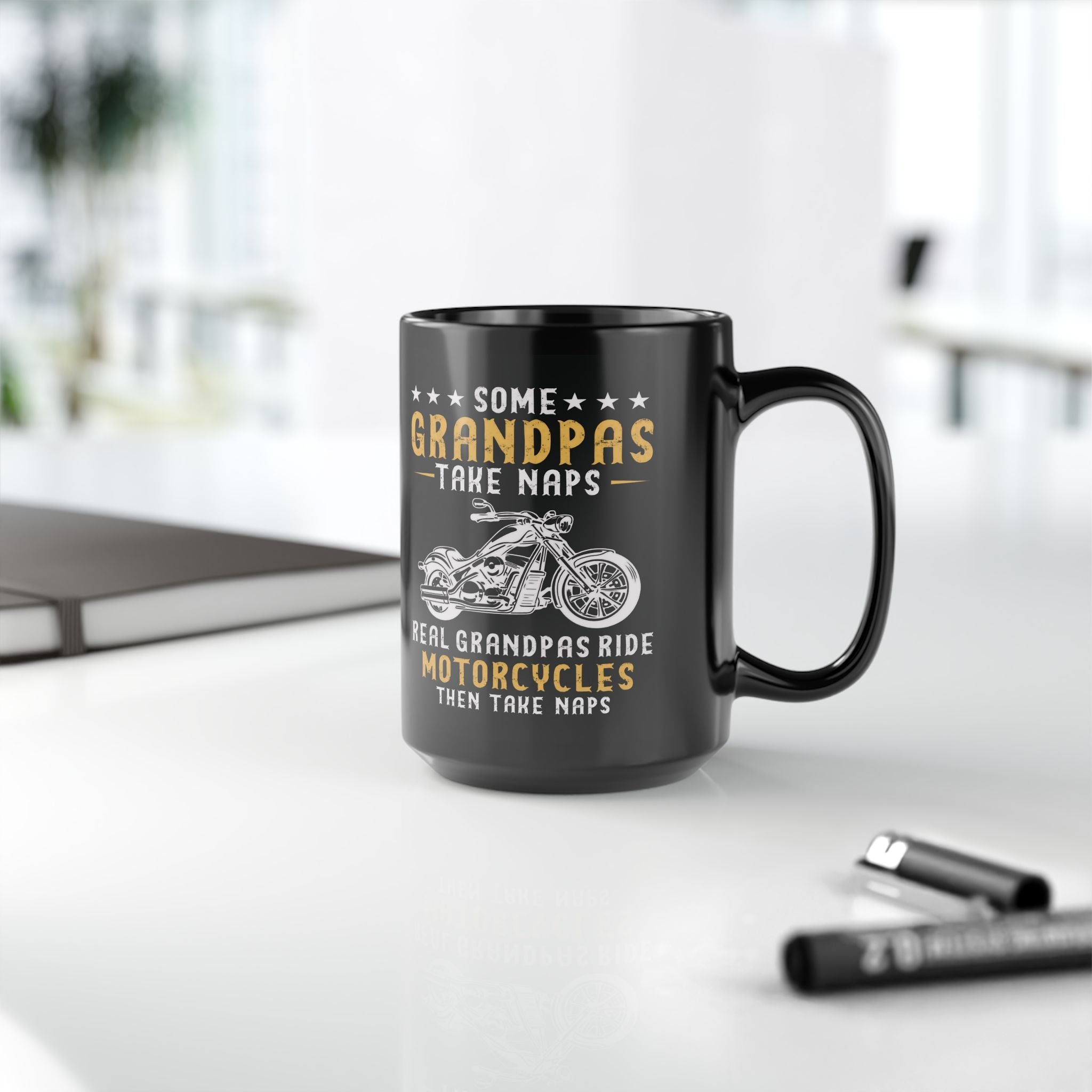 Kate McEnroe New York Personalized Biker Grandpa Mug, Fathers day, Birthday Gift, Real Grandpas Ride Motorcycles Then Take Naps, Funny Biker Granddad GiftMugs21276809137804552685