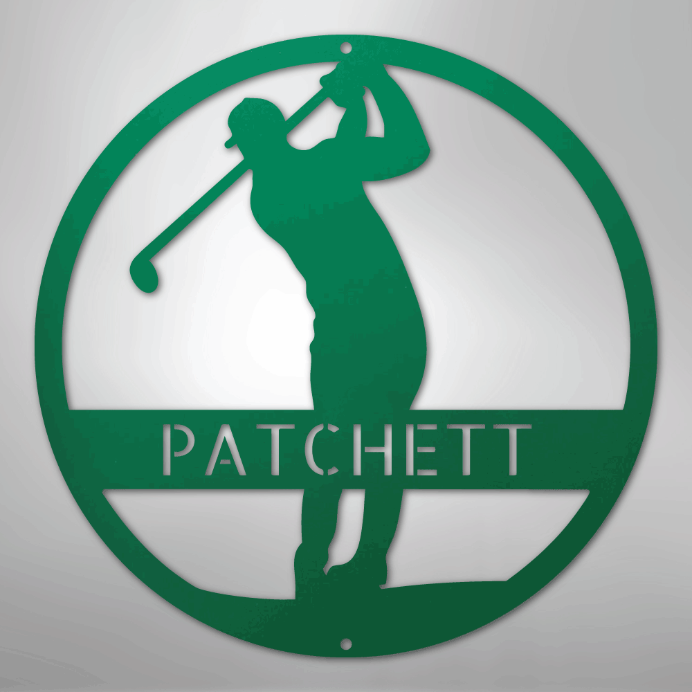 Kate McEnroe New York Personalized Golfer Monogram Steel Sign, Custom Golf Wall Art, Perfect Gift for MenMetal Wall ArtMEM-39-206360-24-Green
