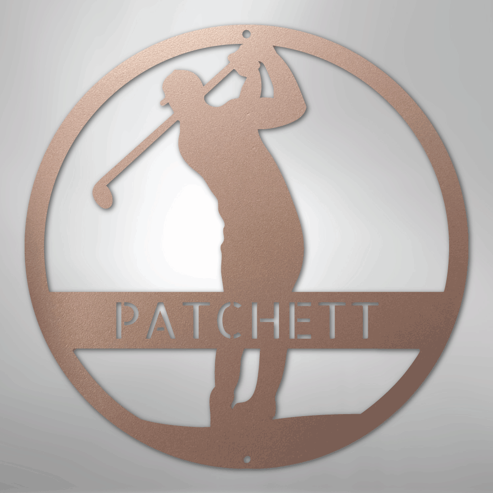 Kate McEnroe New York Personalized Golfer Monogram Steel Sign, Custom Golf Wall Art, Perfect Gift for MenMetal Wall ArtMEM-39-206360-24-Rose
