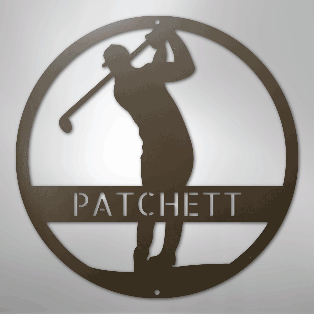 Kate McEnroe New York Personalized Golfer Monogram Steel Sign, Custom Golf Wall Art, Perfect Gift for MenMetal Wall ArtMEM-39-206360-24-Stone