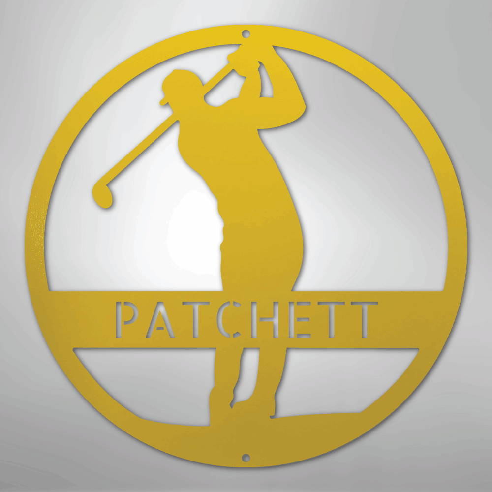 Kate McEnroe New York Personalized Golfer Monogram Steel Sign, Custom Golf Wall Art, Perfect Gift for MenMetal Wall ArtMEM-39-206360-24-Yellow