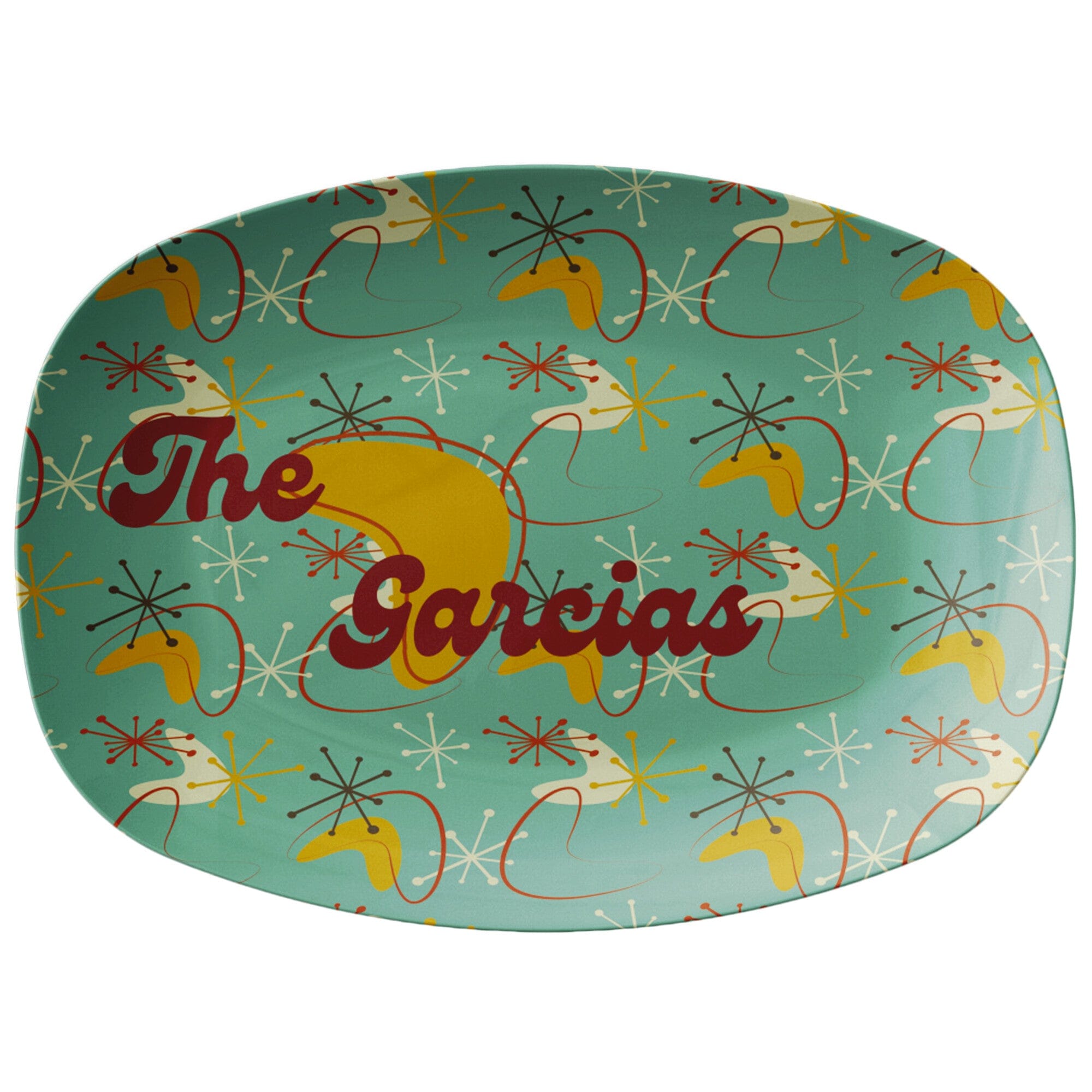 Kate McEnroe New York Personalized Mid Century Modern Serving PlatterServing Platters9727