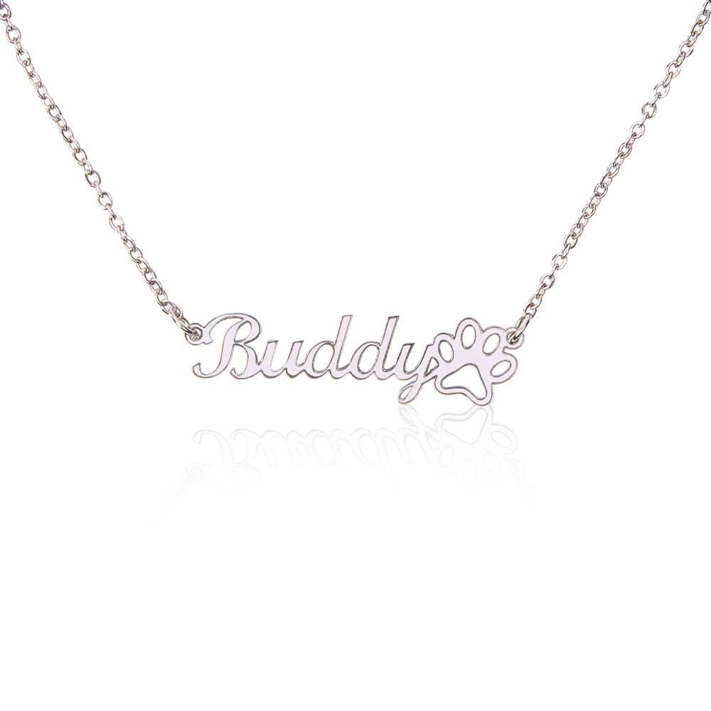 Kate McEnroe New York Personalized Name Necklace with Paw PrintNecklacesSO - 11015920