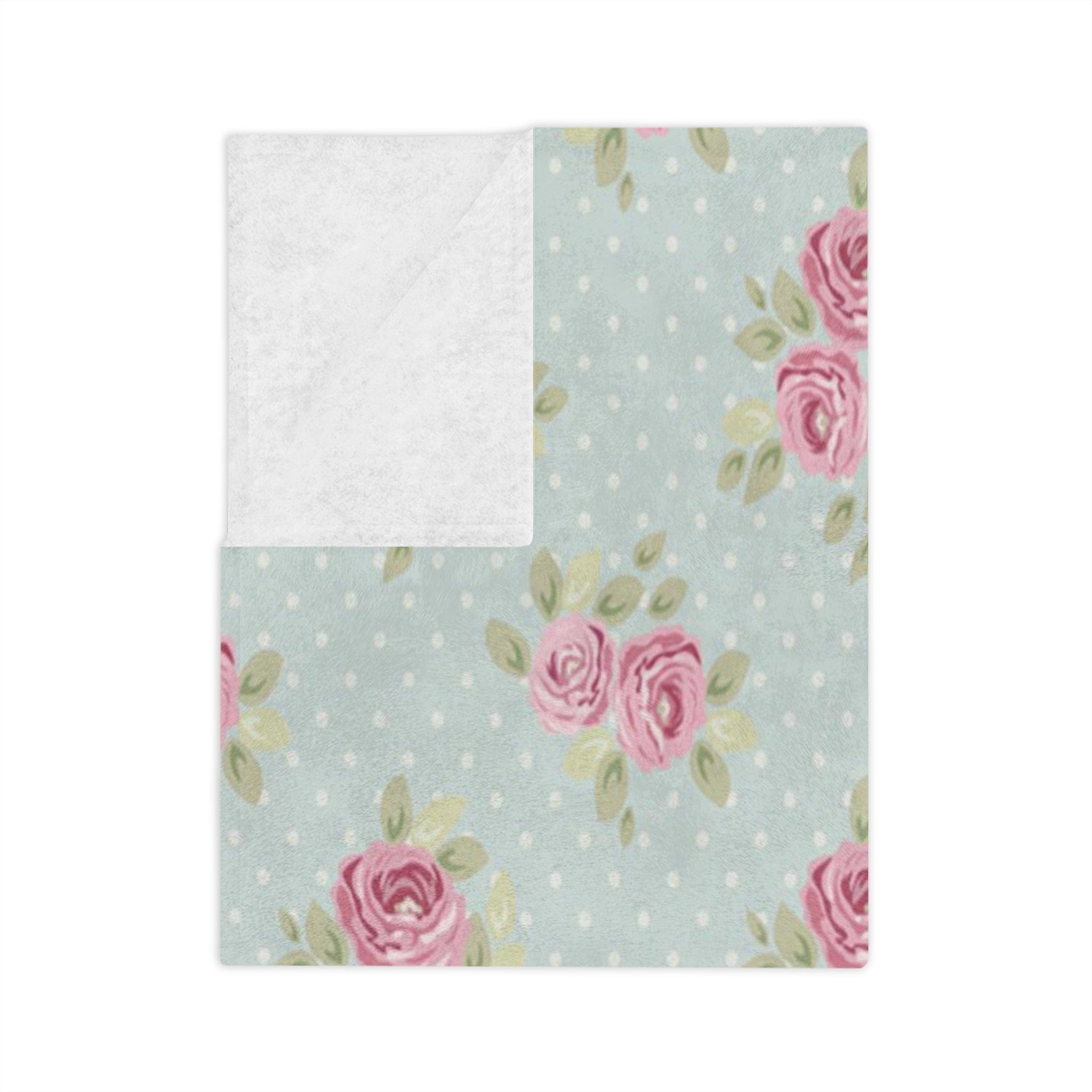 Kate McEnroe New York Personalized Shabby Chic Floral Name Blanket For Kids and Adults, Customizable Velveteen Minky Throw Blankie, Gift for HerBlankets27921052990012072496