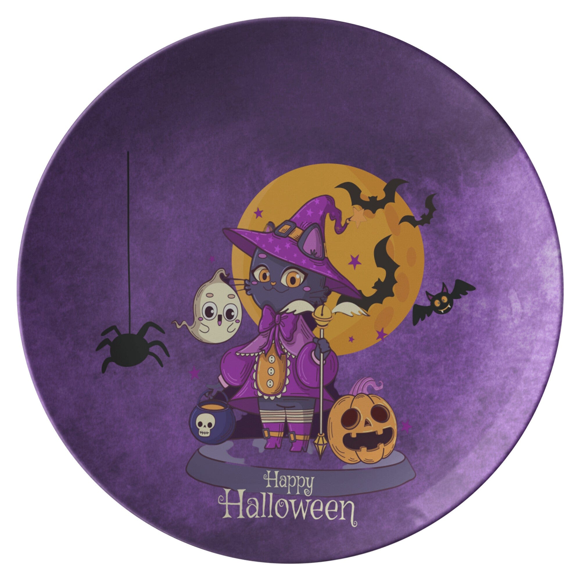 Kate McEnroe New York Personalized Witch Cat Halloween PlatePlatesPP2 - WCT - PUP - 2