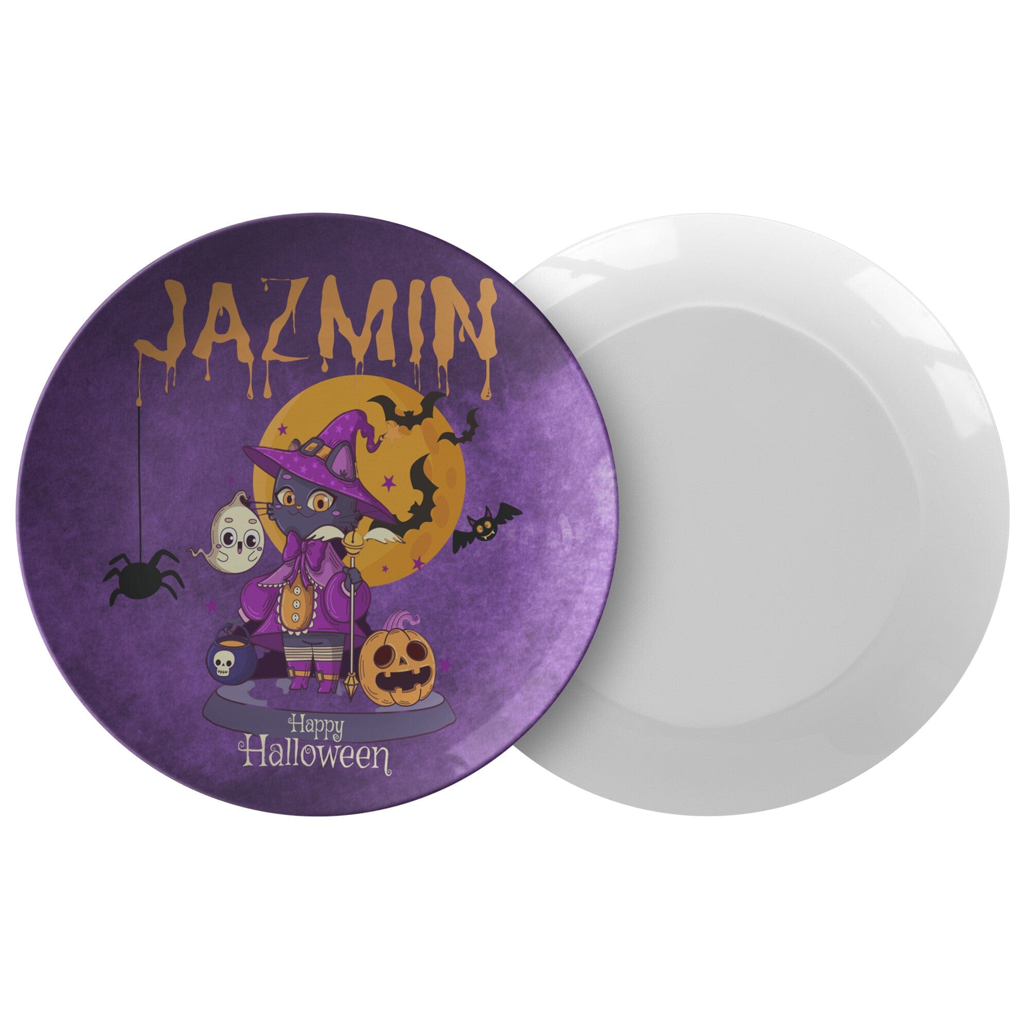 Kate McEnroe New York Personalized Witch Cat Halloween PlatePlatesPP2 - WCT - PUP - 2