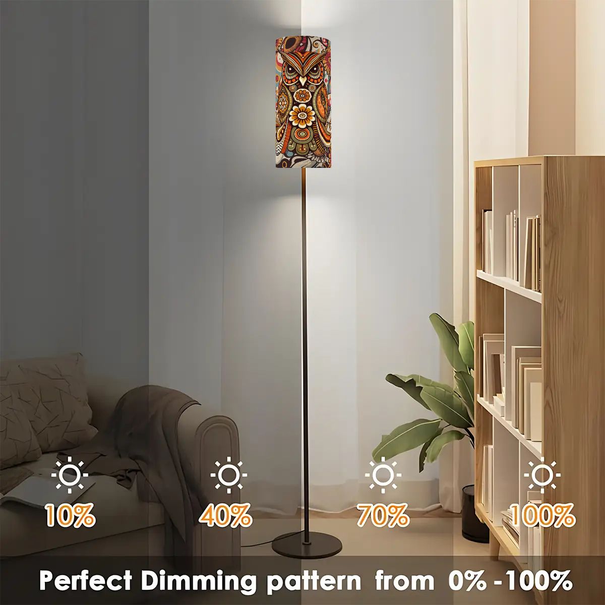 Kate McEnroe New York Psychedelic Owl Floor Lamp Boho 1970s Retro Lighting Groovy DesignSlim Floor LampsIp7q4Bvnfm