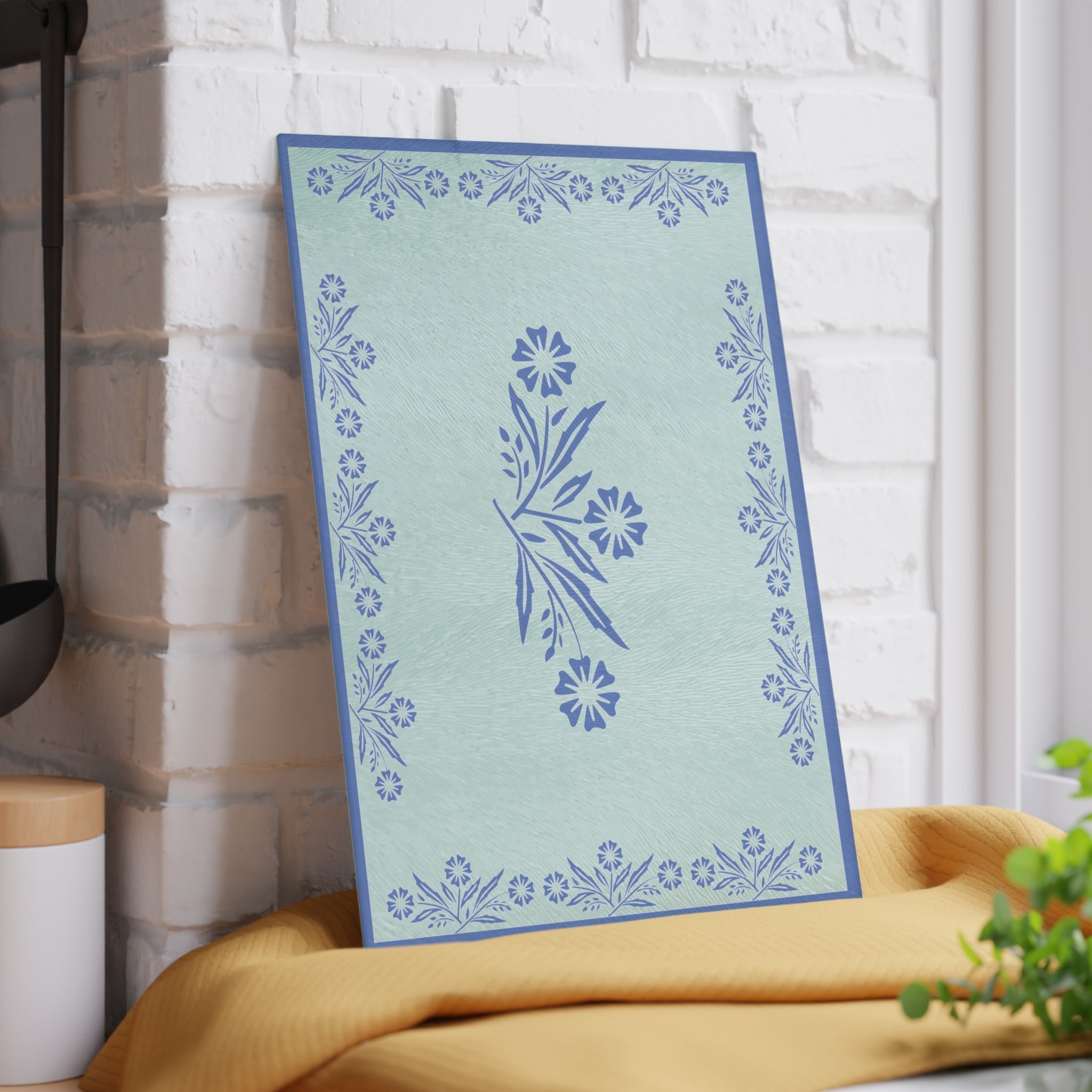 Kate McEnroe New York Pyrex Blue Cornflower Glass Cutting Board, Mid Century Modern Kitchenware, Pyrex Collector Gift, Pyrex Cheese TrayCutting Boards19628218263741391051