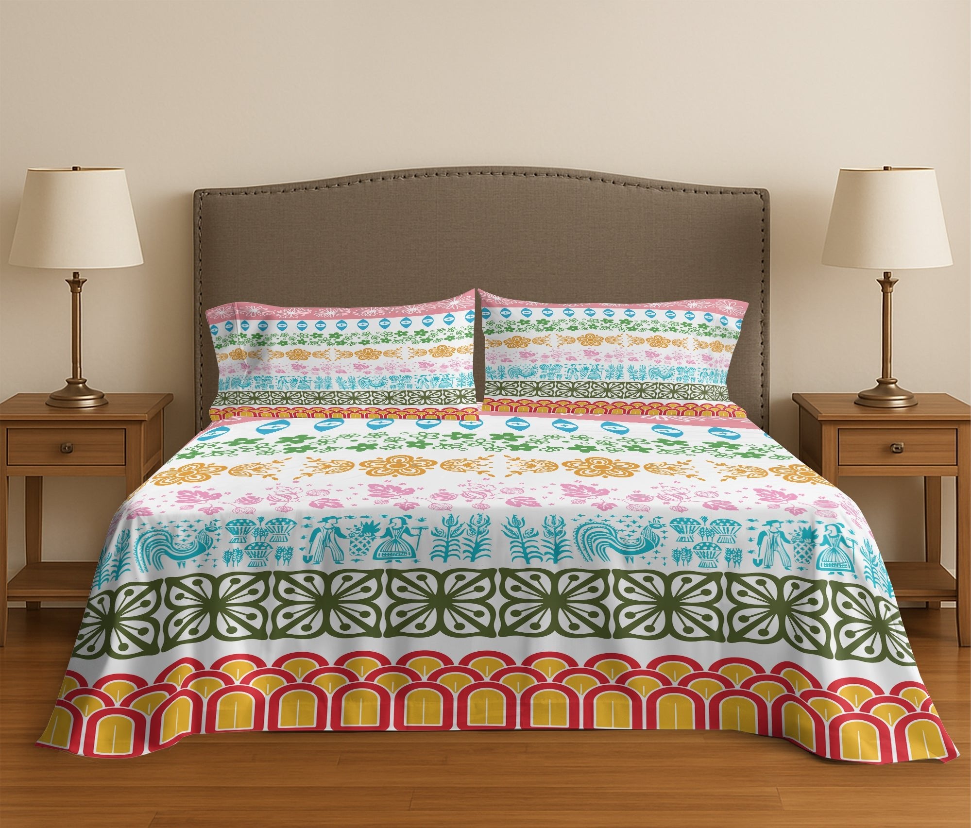 Kate McEnroe New York Pyrex Collector Mid Century Modern Cotton Bed Sheet Set, Vintage MCM StyleBed Sheet Set