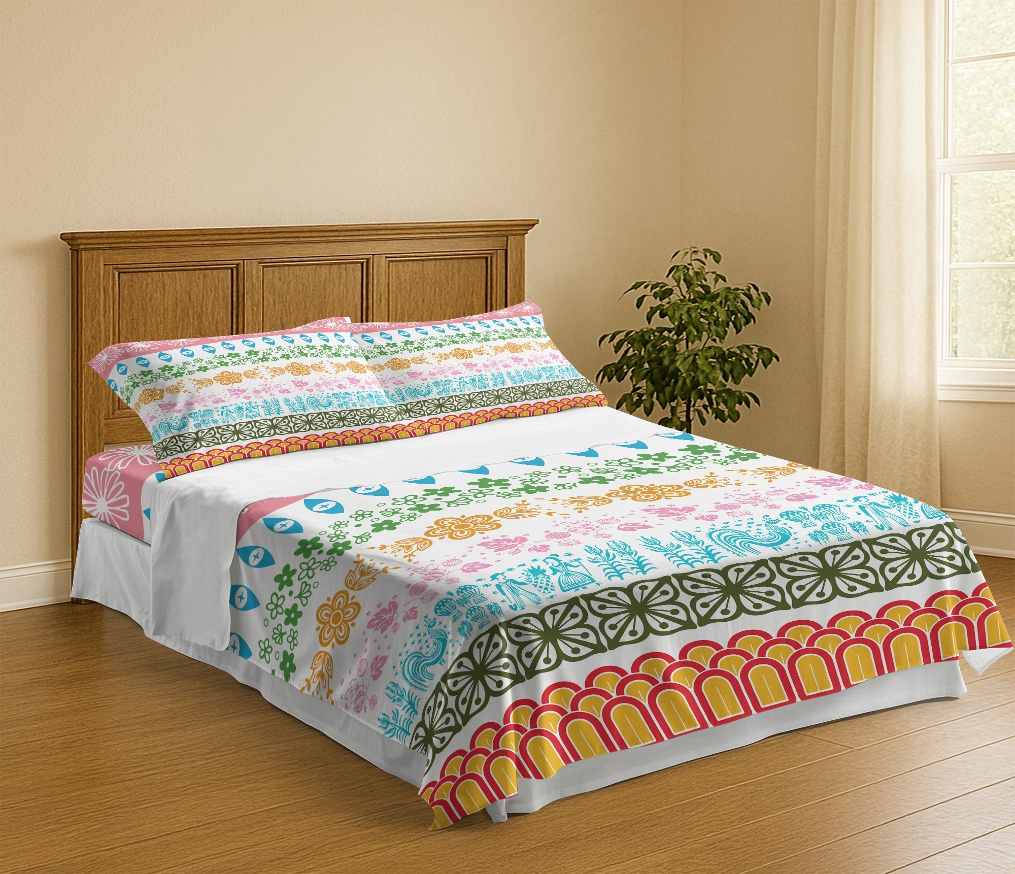 Kate McEnroe New York Pyrex Collector Mid Century Modern Cotton Bed Sheet Set, Vintage MCM StyleBed Sheet Set