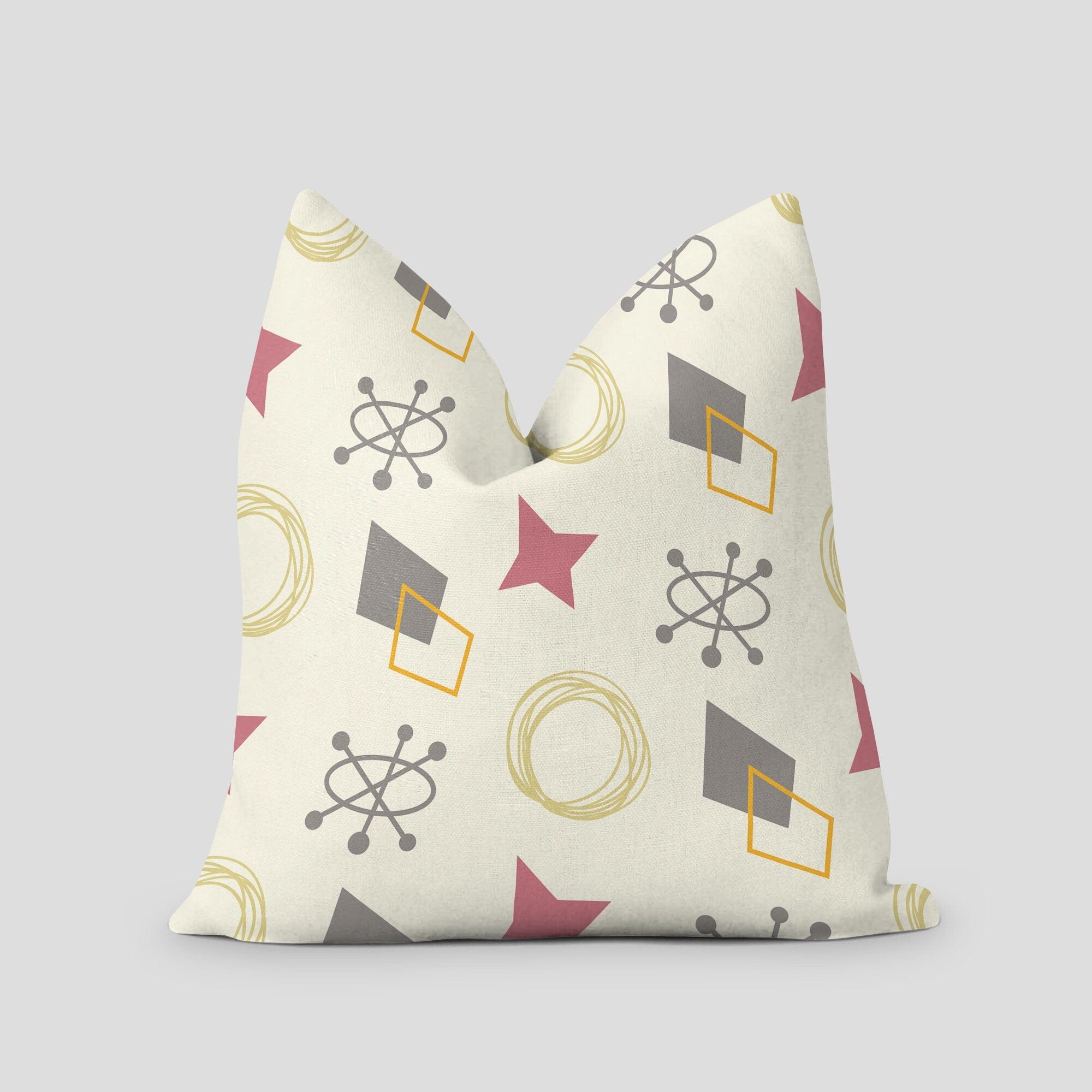 Kate McEnroe New York Retro 1950s Atomic Starburst, Boomerang, Sputnik Print Throw Pillows, Mid Century Modern Living Room & Bedroom Accent Pillows with InsertsThrow Pillows23462621042902722718
