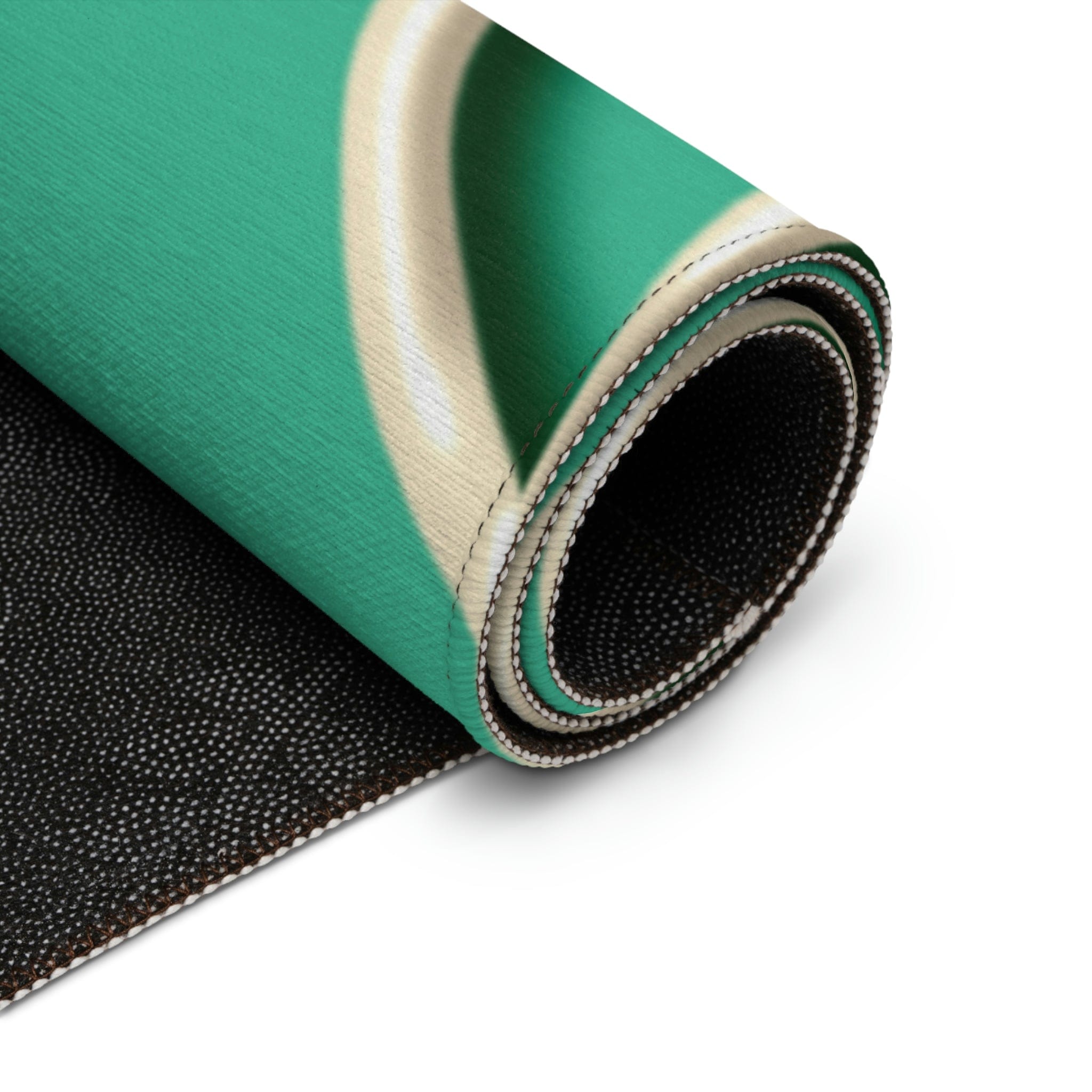 Kate McEnroe New York Retro 1950s Mid Century Modern Aqua Blue Beige Geometric Circles Area RugRugs10543685310278619375