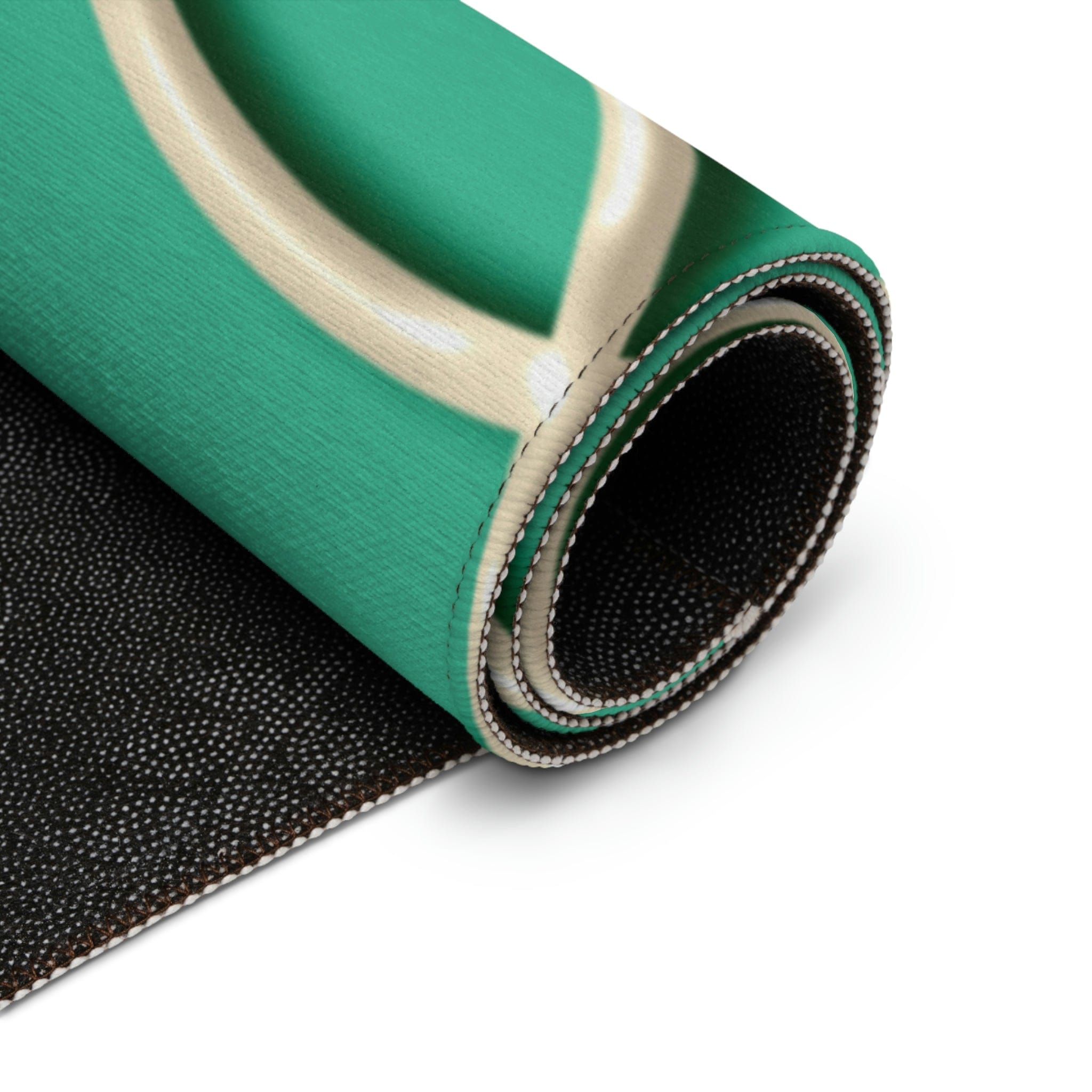 Kate McEnroe New York Retro 1950s Mid Century Modern Aqua Blue Beige Geometric Circles Area RugRugs13250167939796705746