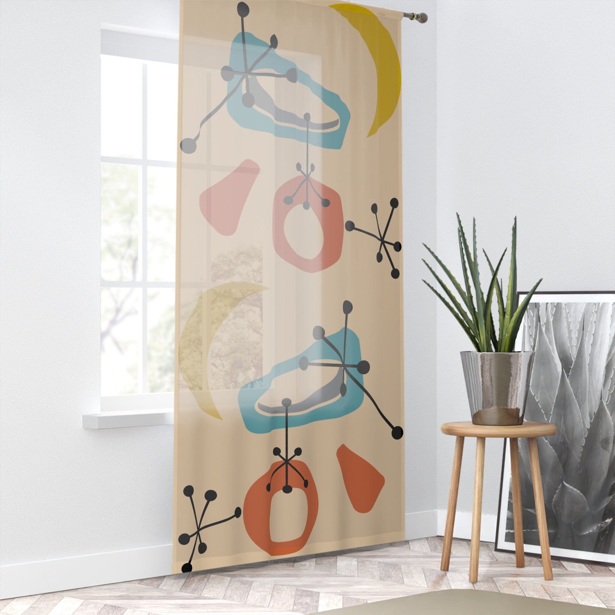 Kate McEnroe New York Retro 1950s Mid Century Modern Window CurtainsWindow Curtains50x84 - SinglePanel