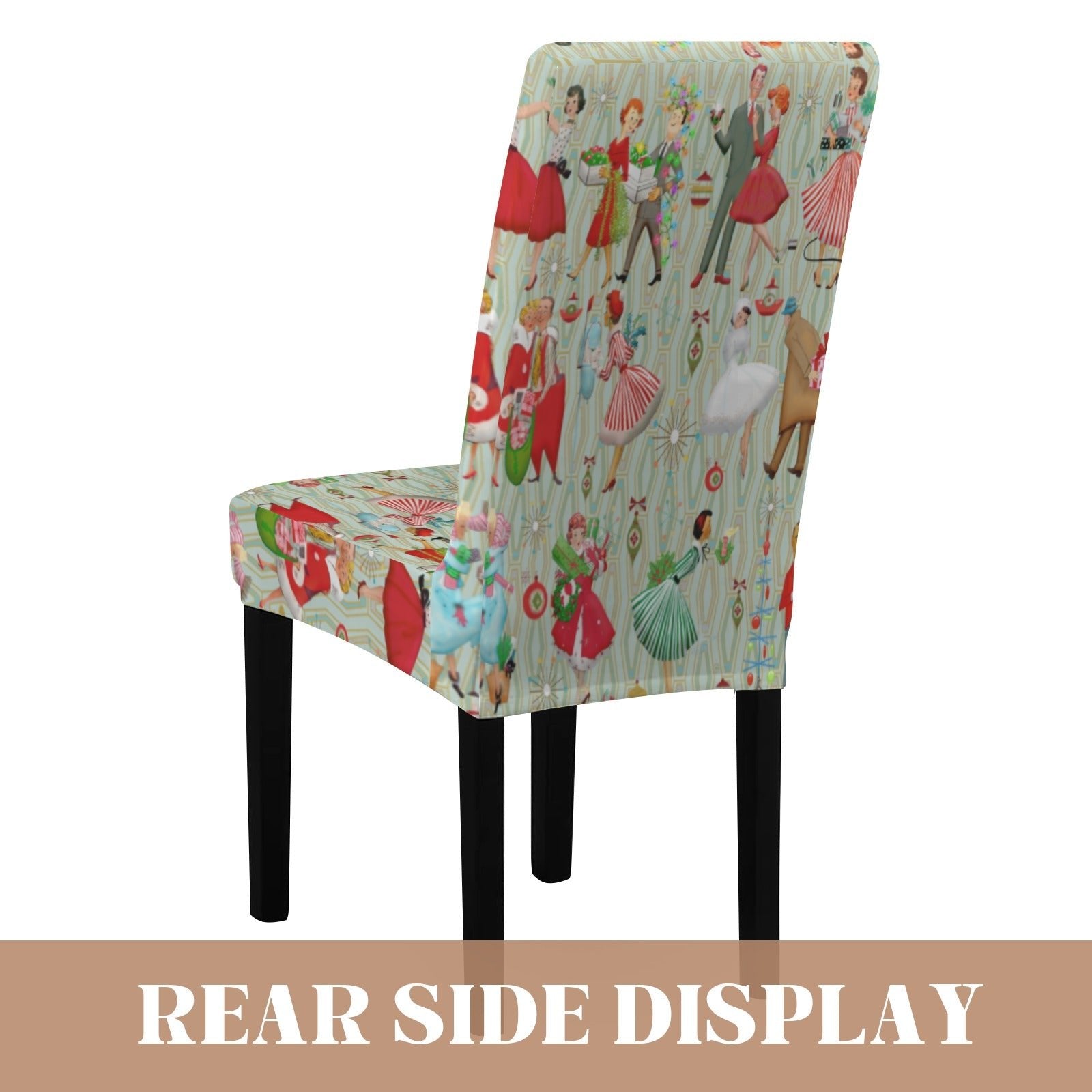 Kate McEnroe New York Retro 1950s Vintage Kitsch Christmas Sage Green Dining Chair SlipcoversChair SlipcoversD3231179