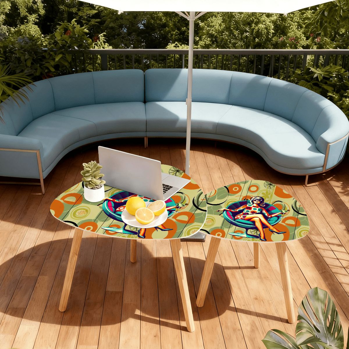 Kate McEnroe New York Retro 1960s Pin Up Girl Groovy Mid Century Modern Nesting TablesNesting Tables3jtsj7sMoR