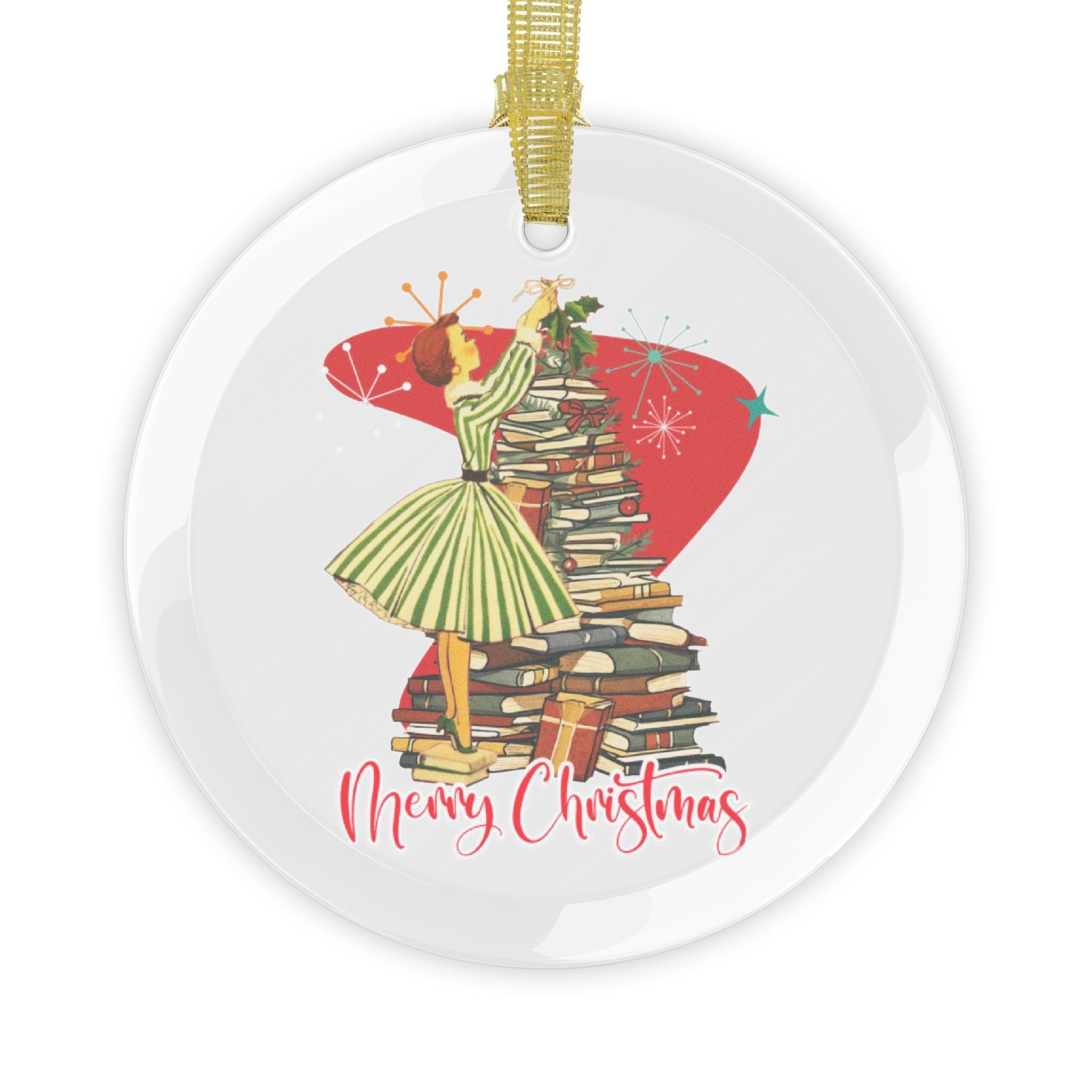 Kate McEnroe New York Retro 50s Christmas Ornament Mid Century Modern Kitsch Book Lover DecorOrnaments19453662034630610678