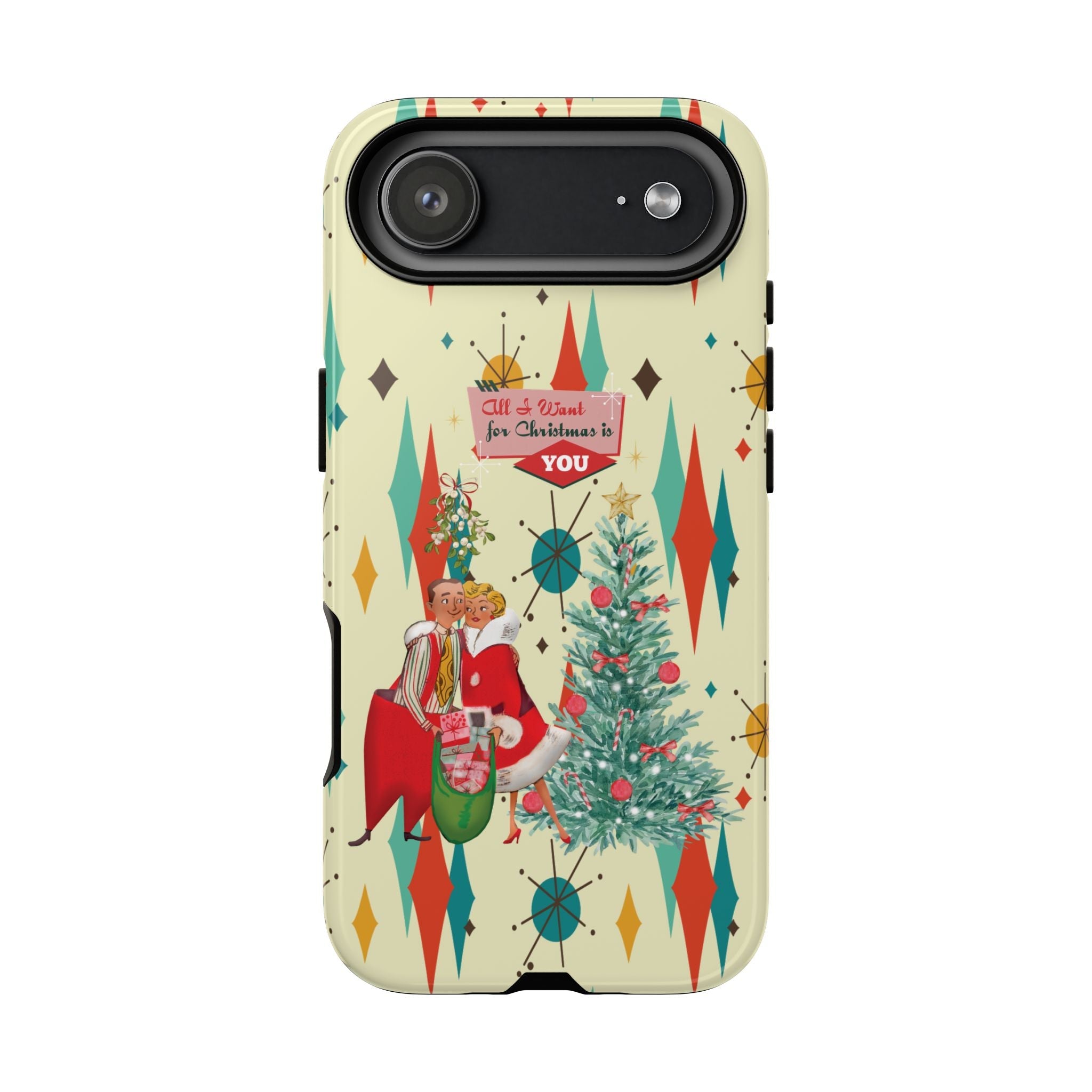 Kate McEnroe New York Retro 50s Christmas Phone Case, Mid Century Modern Franciscan Starburst Holiday Smartphone CoverPhone Cases28128426776972655936