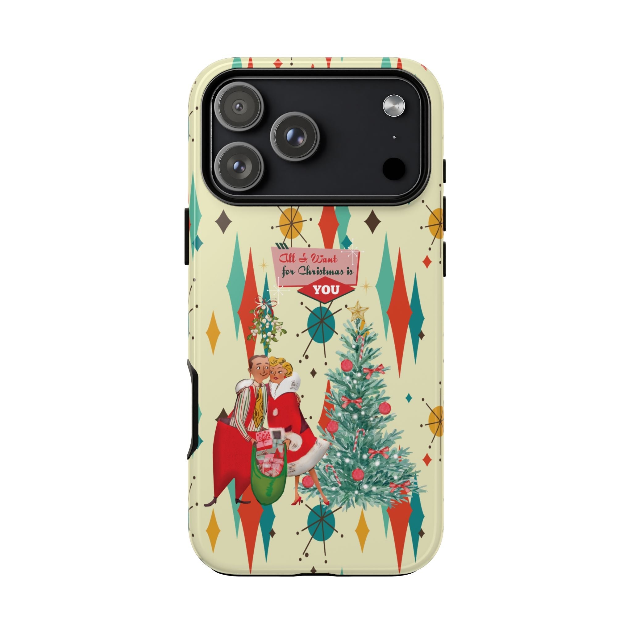 Kate McEnroe New York Retro 50s Christmas Phone Case, Mid Century Modern Franciscan Starburst Holiday Smartphone CoverPhone Cases66628915239250844177
