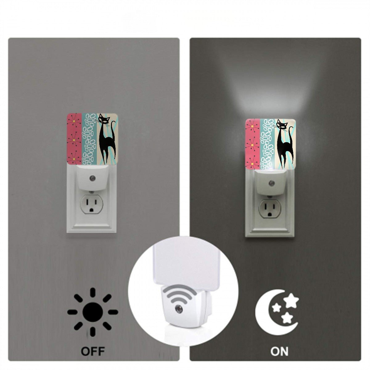 Kate McEnroe New York Retro 50s Kitsch Atomic Cat Starburst Mid Century Modern Night LightsNight LightsqCQedlfsee