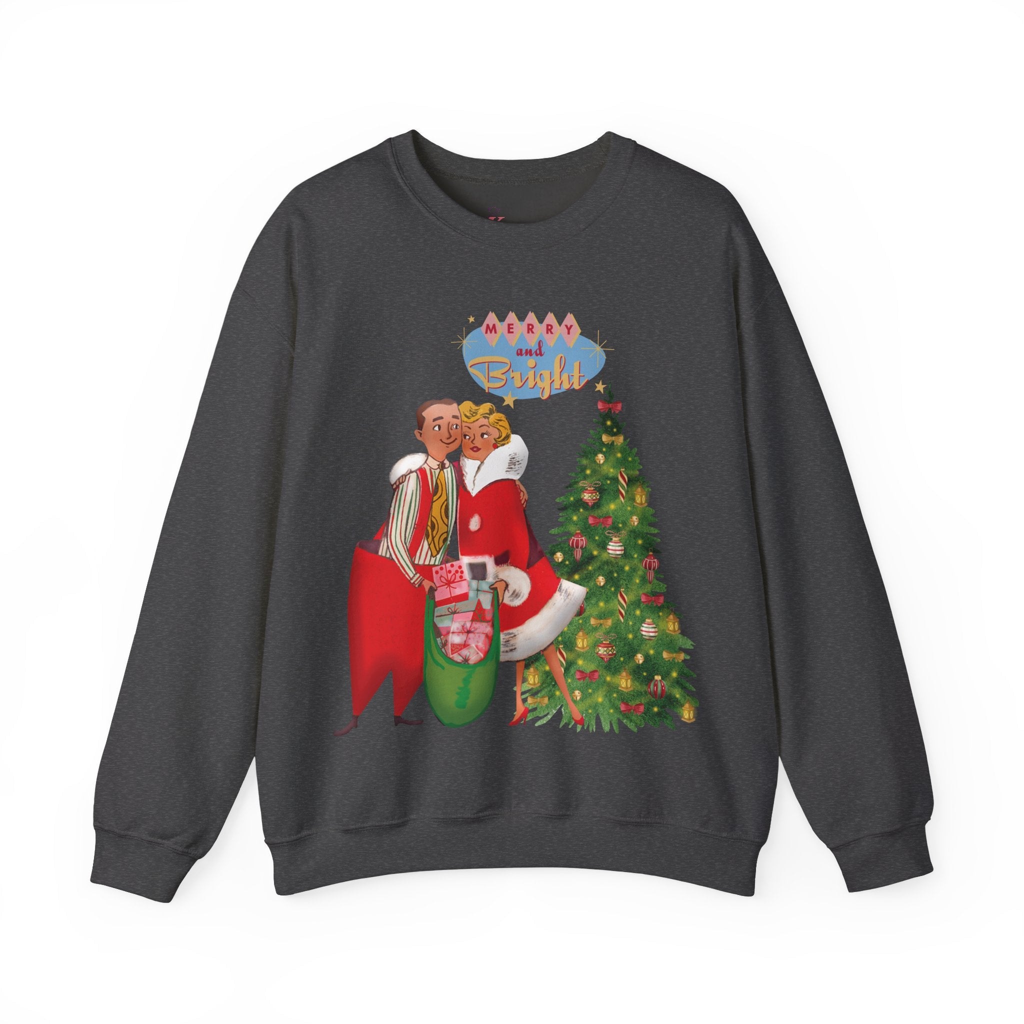 Kate McEnroe New York Retro 50s Kitsch Christmas Sweatshirt, Vintage Holiday Pullover, Mid Century Modern Festive ApparelSweatshirts30495324094923379995