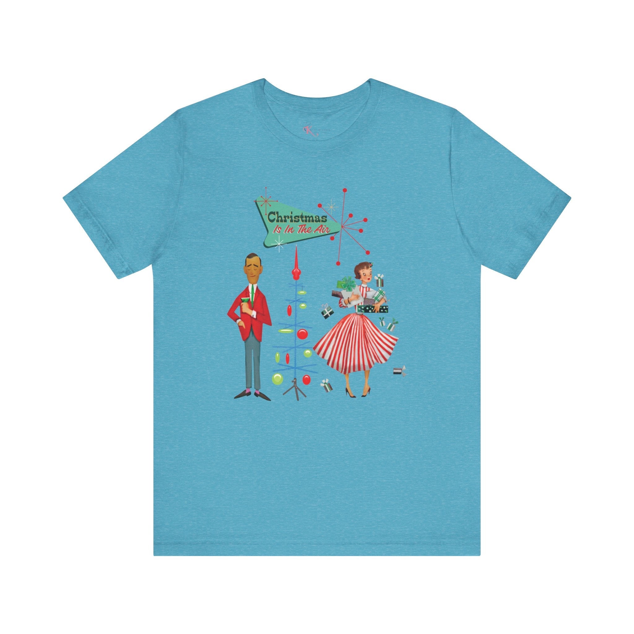 Kate McEnroe New York Retro 50s Kitsch Christmas T-Shirt, Vintage Holiday Style, Mid Century Modern Atomic TeeT-Shirts20489026529878733884
