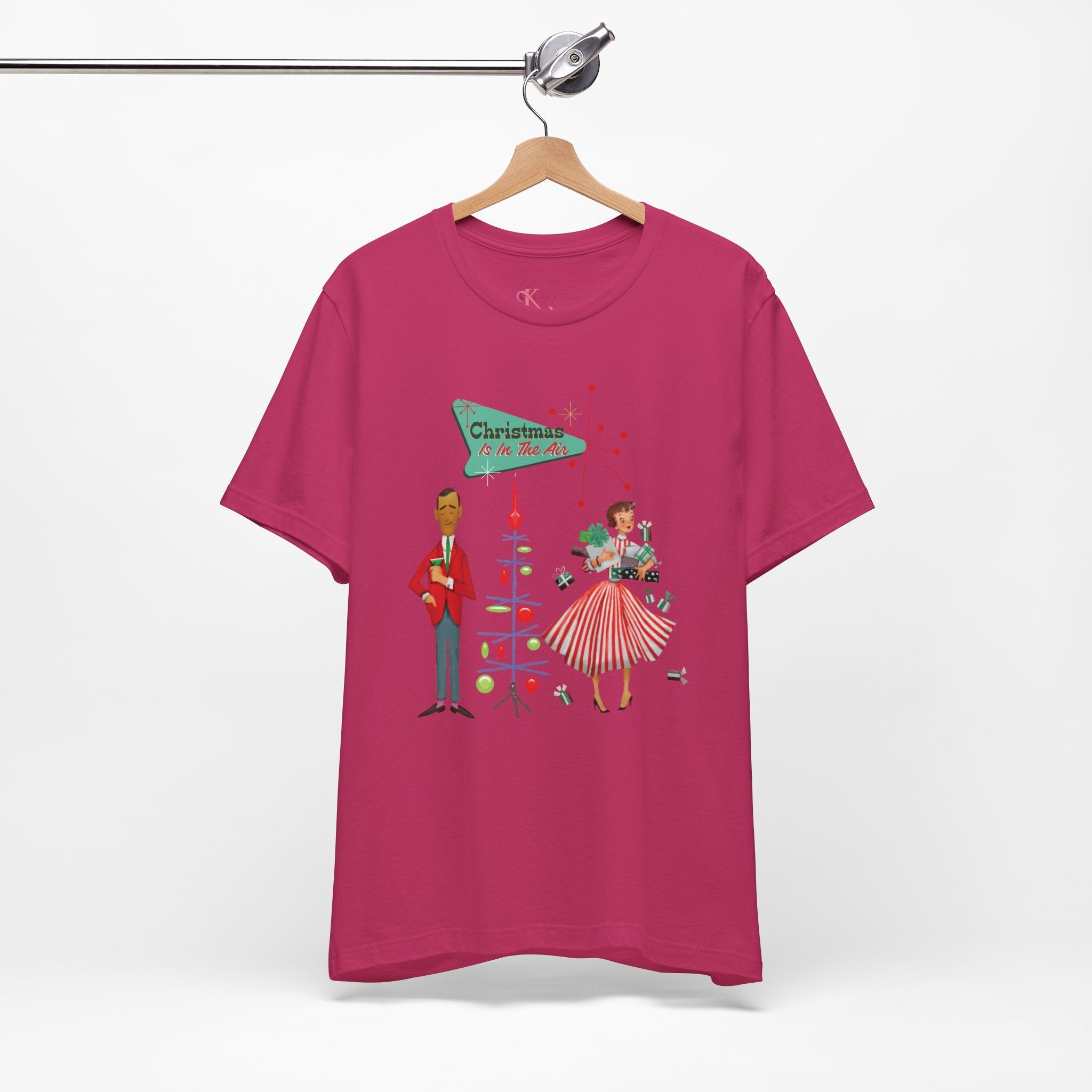 Kate McEnroe New York Retro 50s Kitsch Christmas T-Shirt, Vintage Holiday Style, Mid Century Modern Atomic TeeT-Shirts30192429312894216295