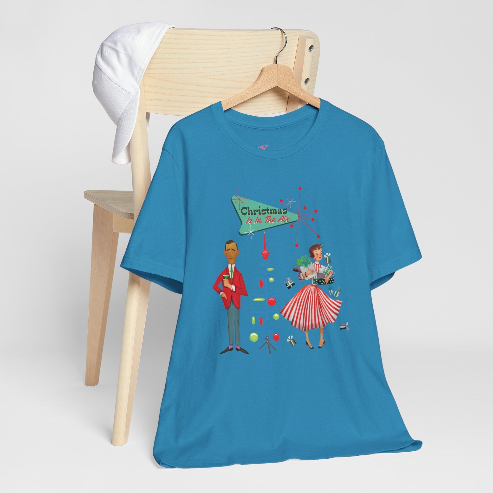 Kate McEnroe New York Retro 50s Kitsch Christmas T-Shirt, Vintage Holiday Style, Mid Century Modern Atomic TeeT-Shirts30192429312894216295