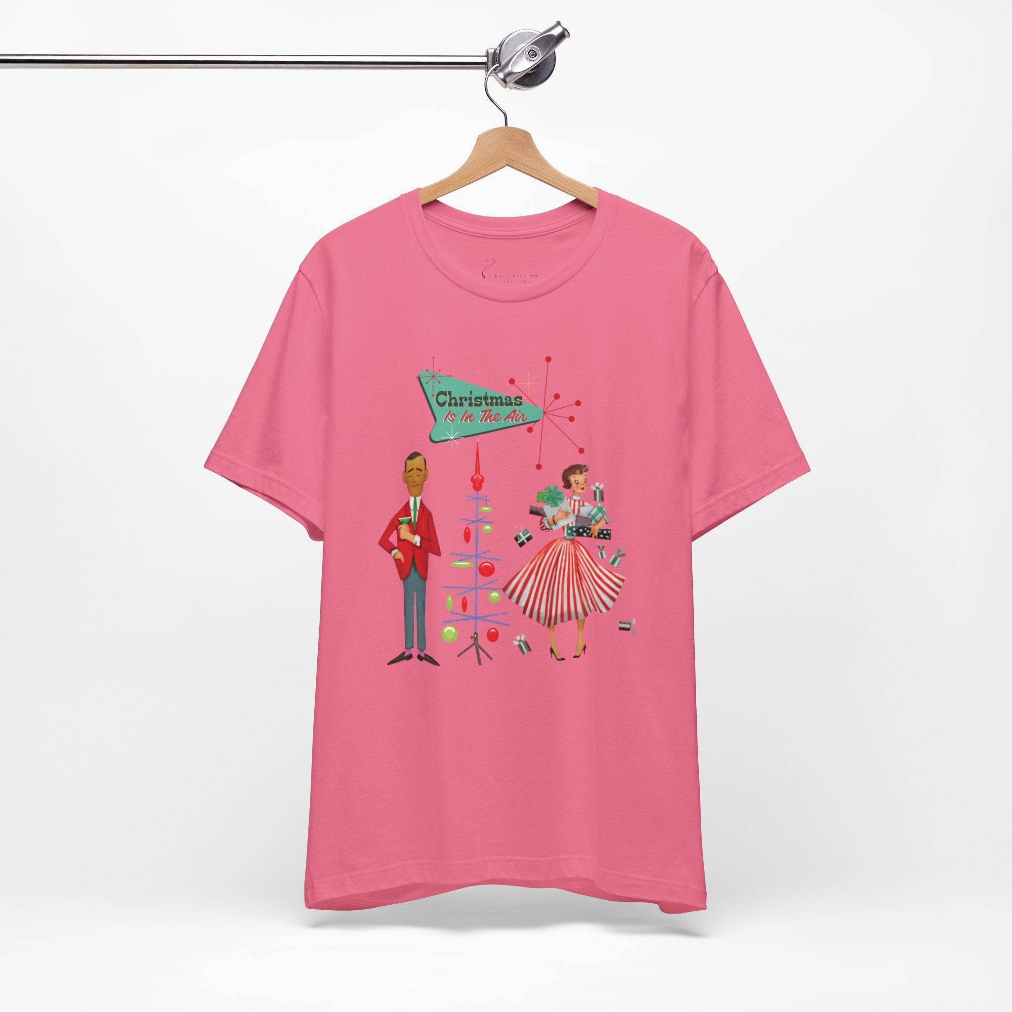 Kate McEnroe New York Retro 50s Kitsch Christmas T-Shirt, Vintage Holiday Style, Mid Century Modern Atomic TeeT-Shirts30192429312894216295