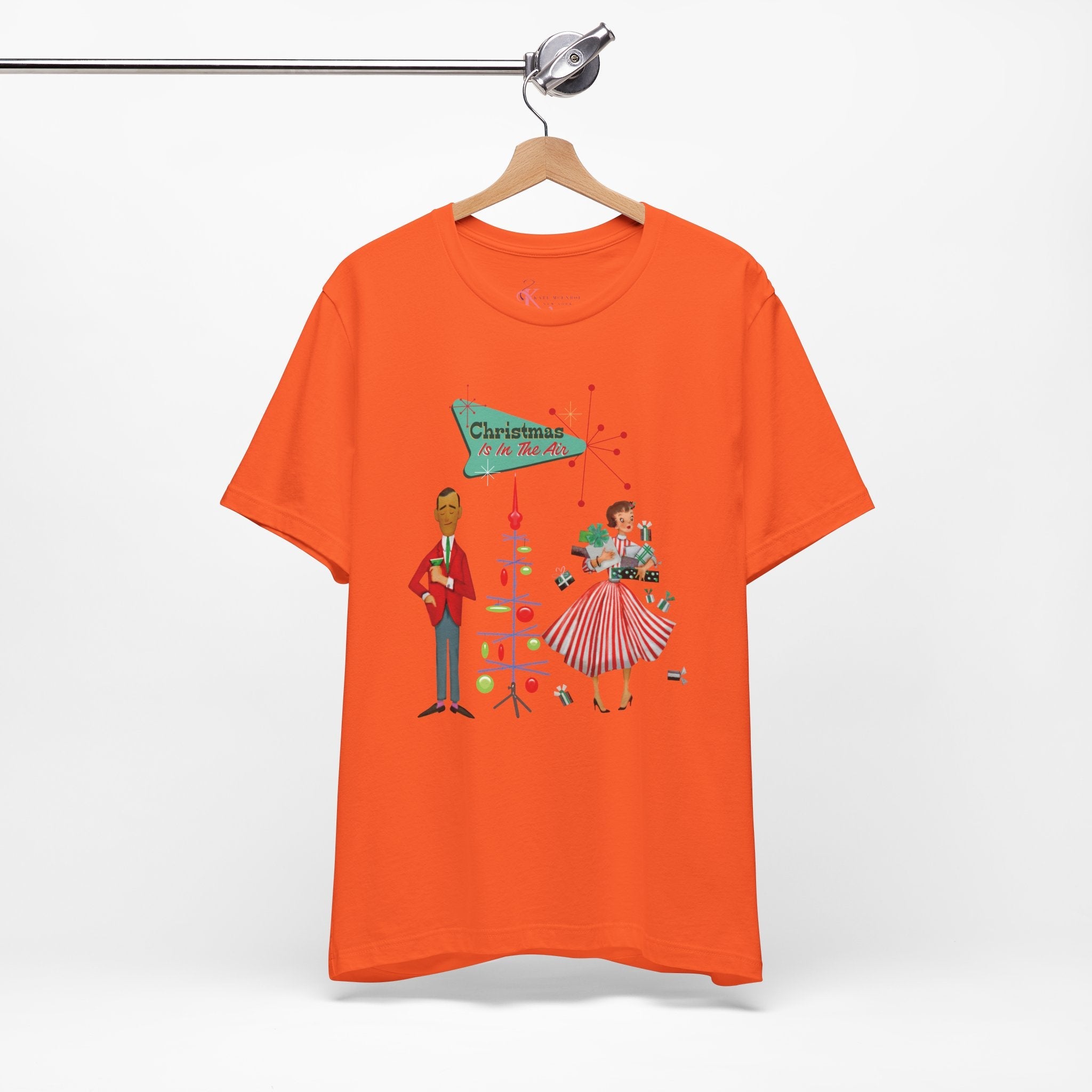 Kate McEnroe New York Retro 50s Kitsch Christmas T-Shirt, Vintage Holiday Style, Mid Century Modern Atomic TeeT-Shirts30192429312894216295