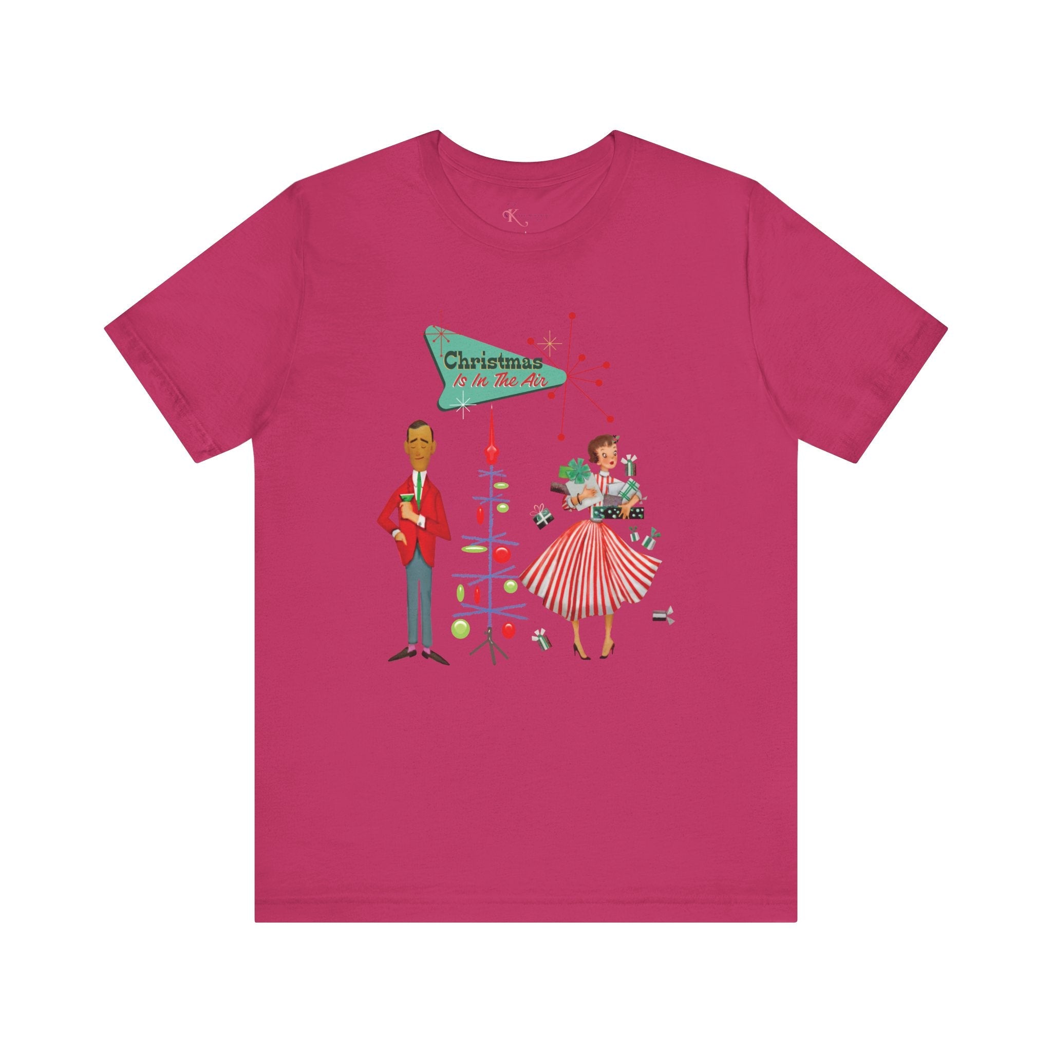 Kate McEnroe New York Retro 50s Kitsch Christmas T-Shirt, Vintage Holiday Style, Mid Century Modern Atomic TeeT-Shirts82717965874932705583
