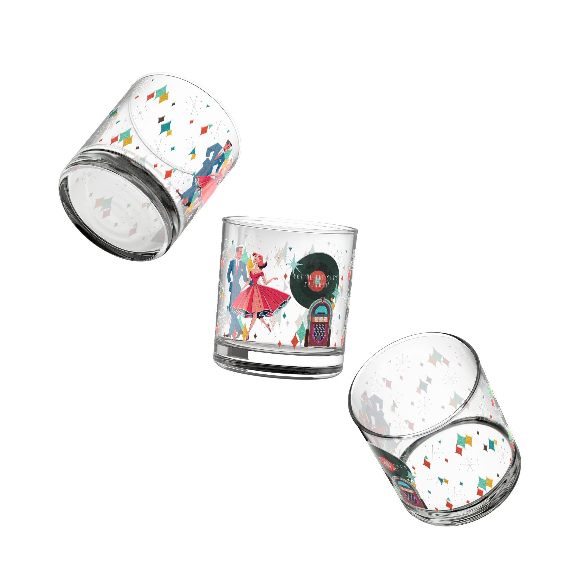 Kate McEnroe New York Retro 50s Kitschy Couple Mid Century Modern 10oz Rocks GlassCocktail Glasses48629018426669902857