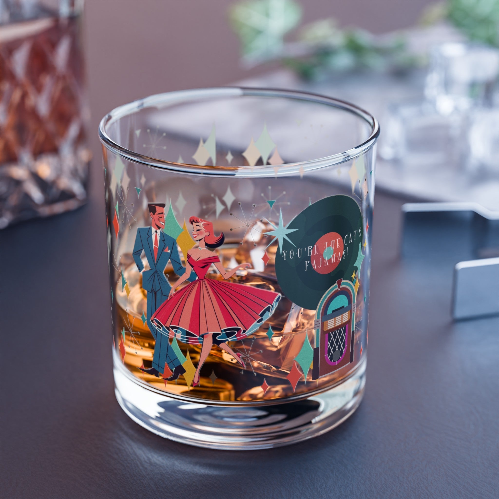 Kate McEnroe New York Retro 50s Kitschy Couple Mid Century Modern 10oz Rocks GlassCocktail Glasses48629018426669902857