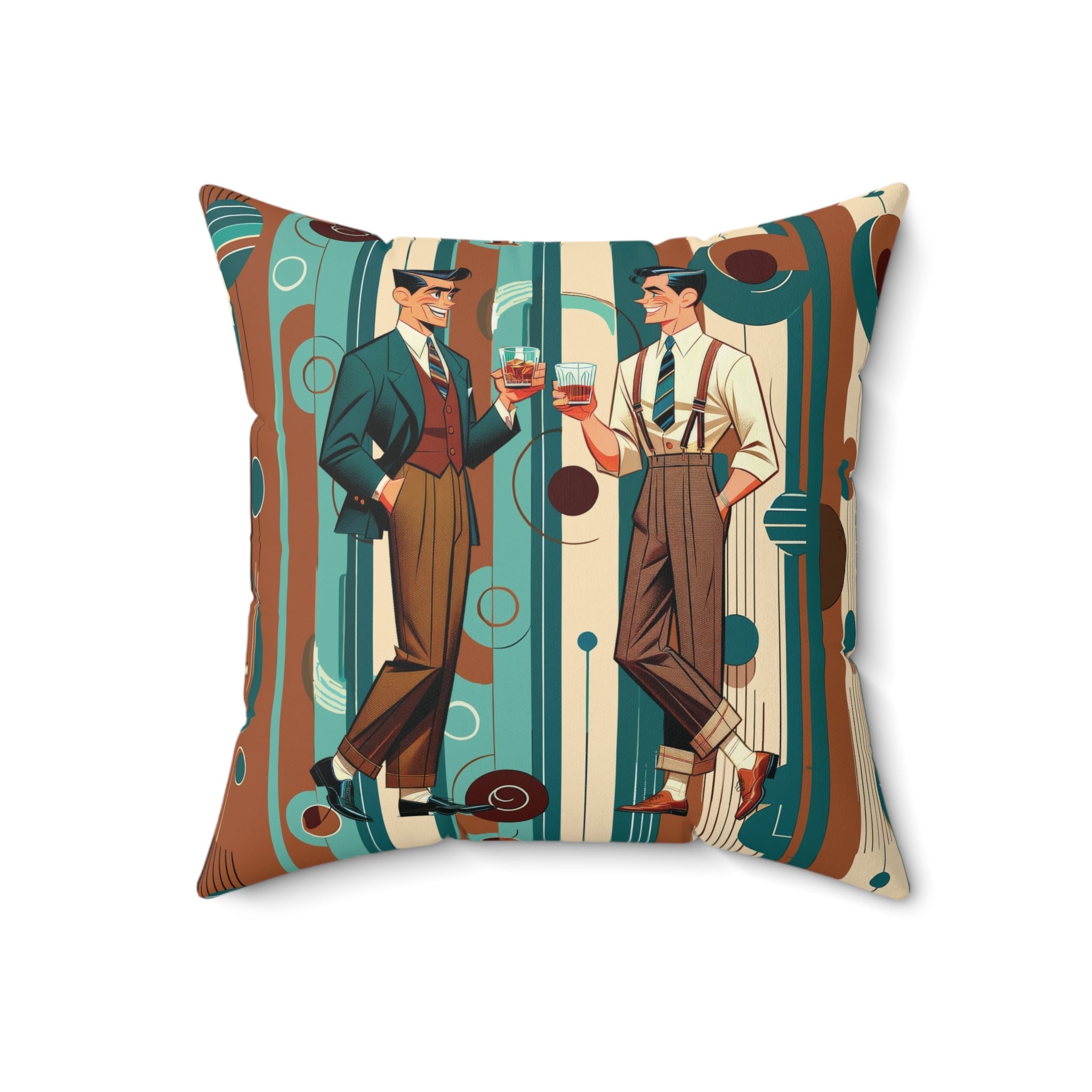 Kate McEnroe New York Retro 50s Lounge Gents Mid Century Modern Dapper Dudes Throw PillowThrow Pillows14628415204119090519