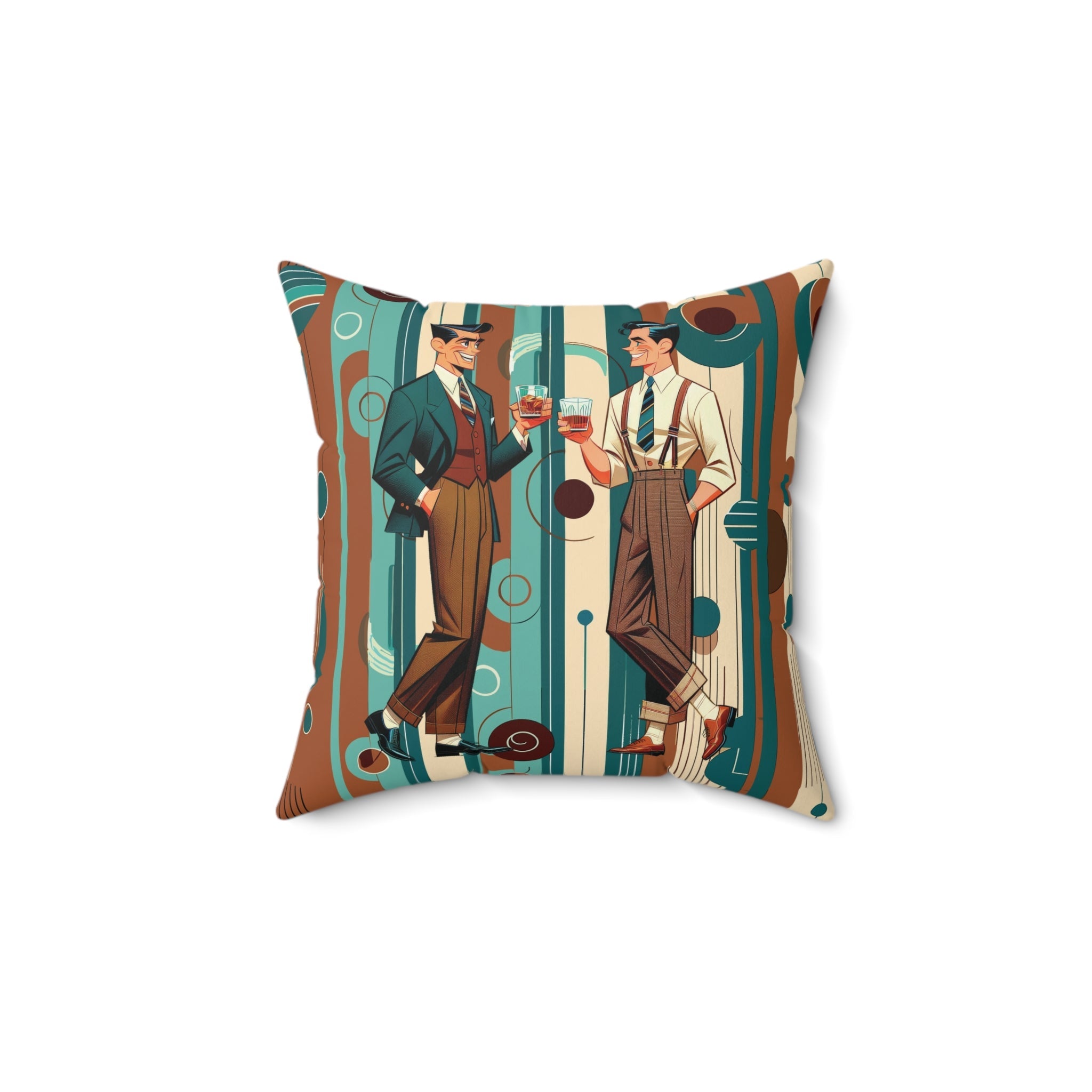Kate McEnroe New York Retro 50s Lounge Gents Mid Century Modern Dapper Dudes Throw PillowThrow Pillows14628415204119090519