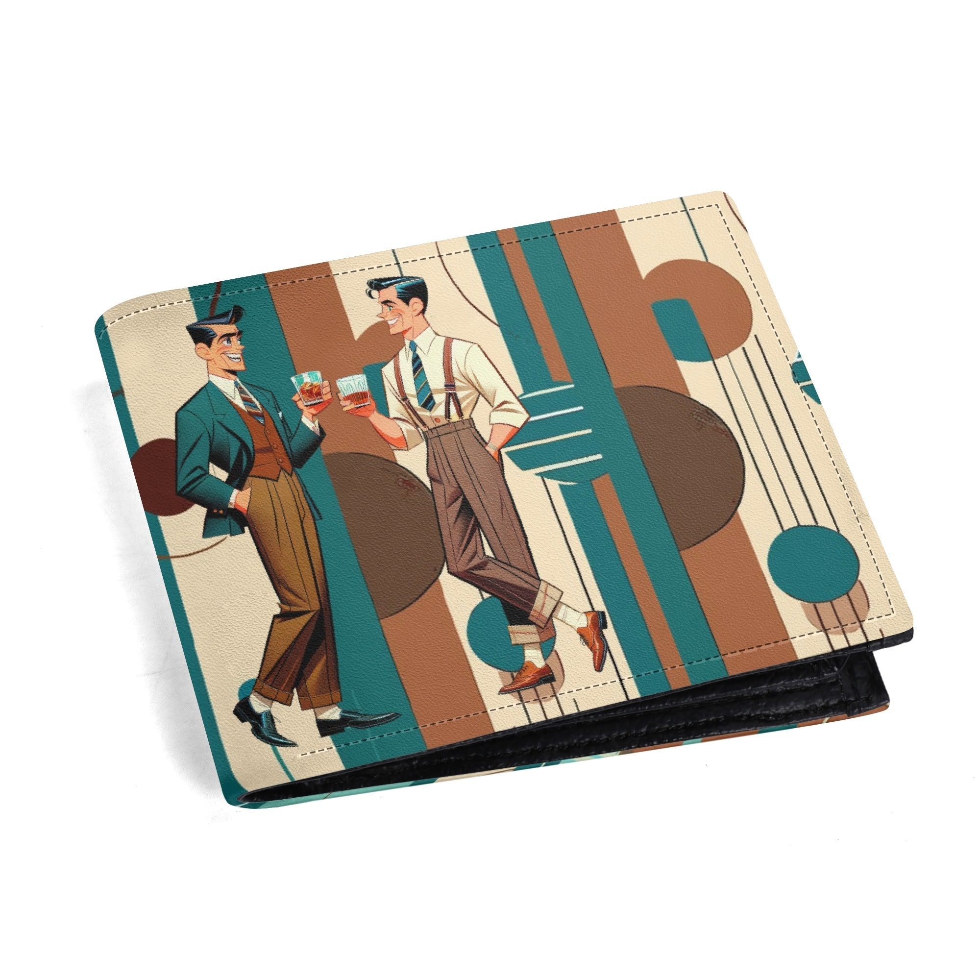 Kate McEnroe New York Retro 50s Lounge Gents Wallet, Mid Century Modern Men&