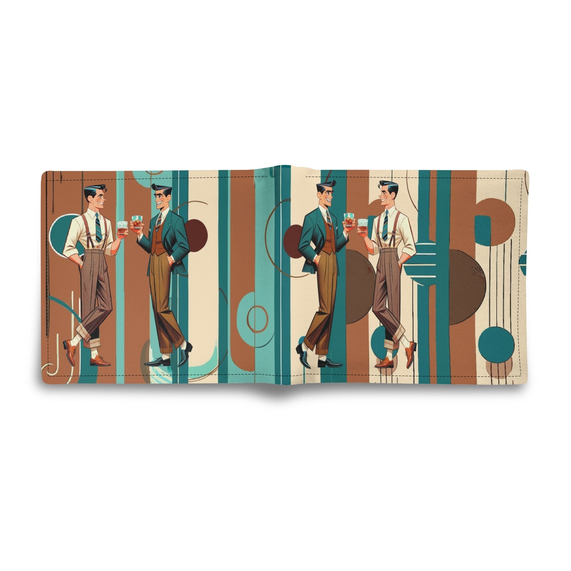 Kate McEnroe New York Retro 50s Lounge Gents Wallet, Mid Century Modern Men&