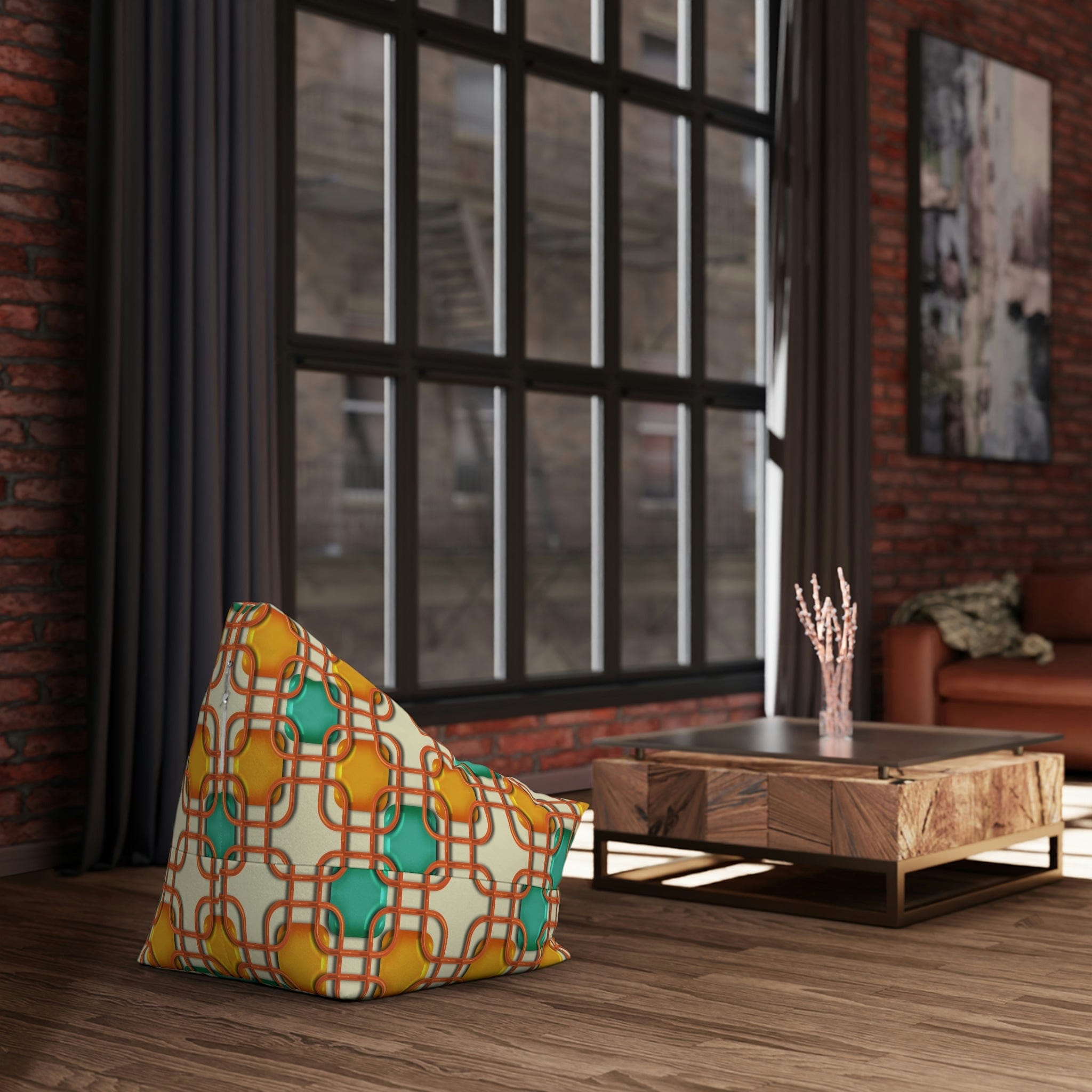 Kate McEnroe New York Retro 50s Mid Mod Geometric Bean Bag Chair CoverBean Bag Chair Covers18788987074268371807