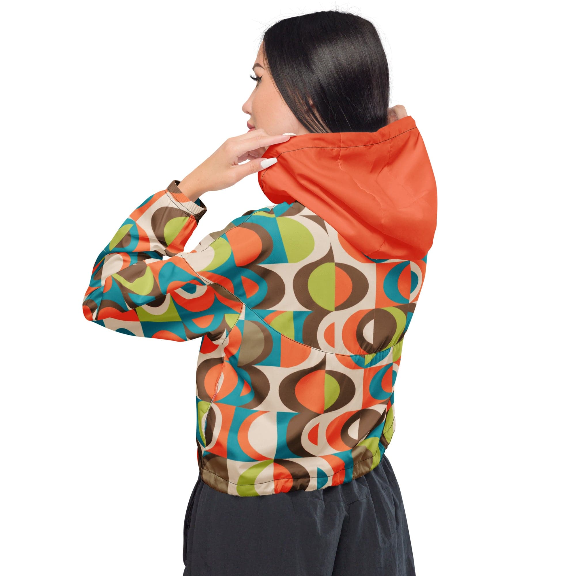 Kate McEnroe New York Retro 50s Mid Mod Groovy Women’s Cropped WindbreakerJackets2145070_15794