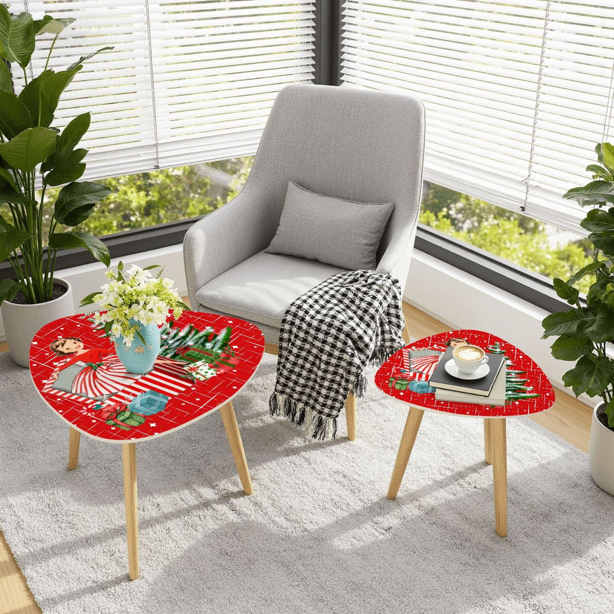 Kate McEnroe New York Retro 50s Vintage Kitsch Christmas Nesting TablesNesting TablesY2l2drQ2TZ