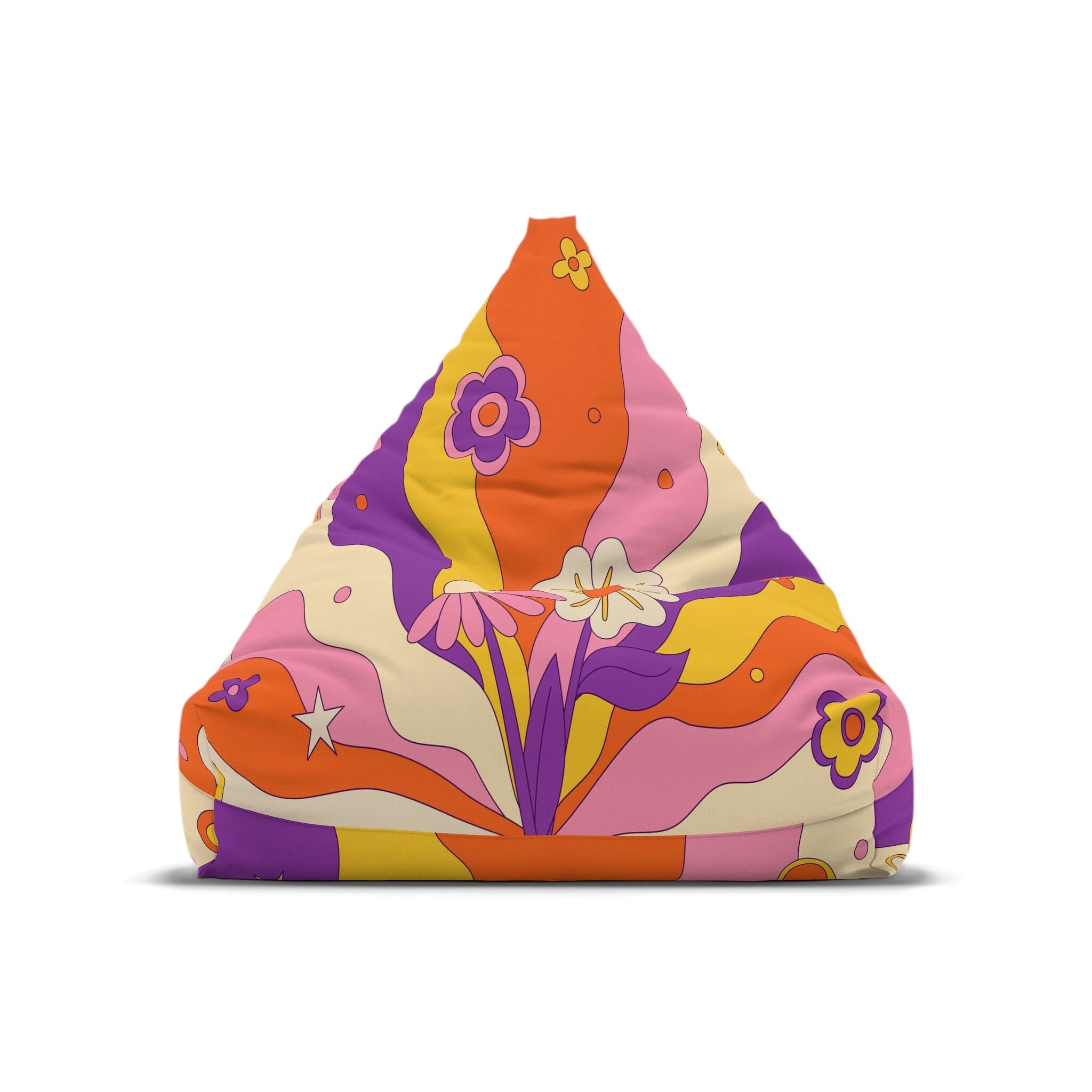Kate McEnroe New York Retro 60s, 70s Hippie Groovy Boho Flower Power Bean Bag Chair Cover for Teens and AdultsBean Bag Chair Covers79003475126222432617
