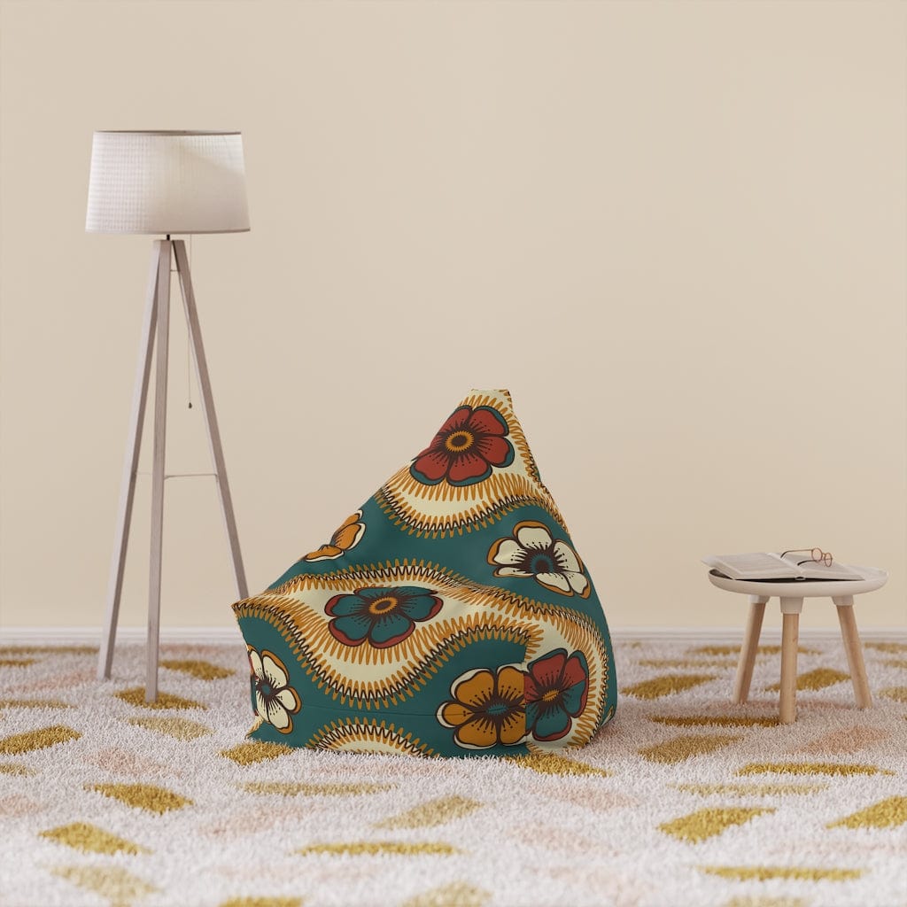 Kate McEnroe New York Retro 60s Floral Bean Bag Chair CoverBean Bag Chair Covers16932325411551088145