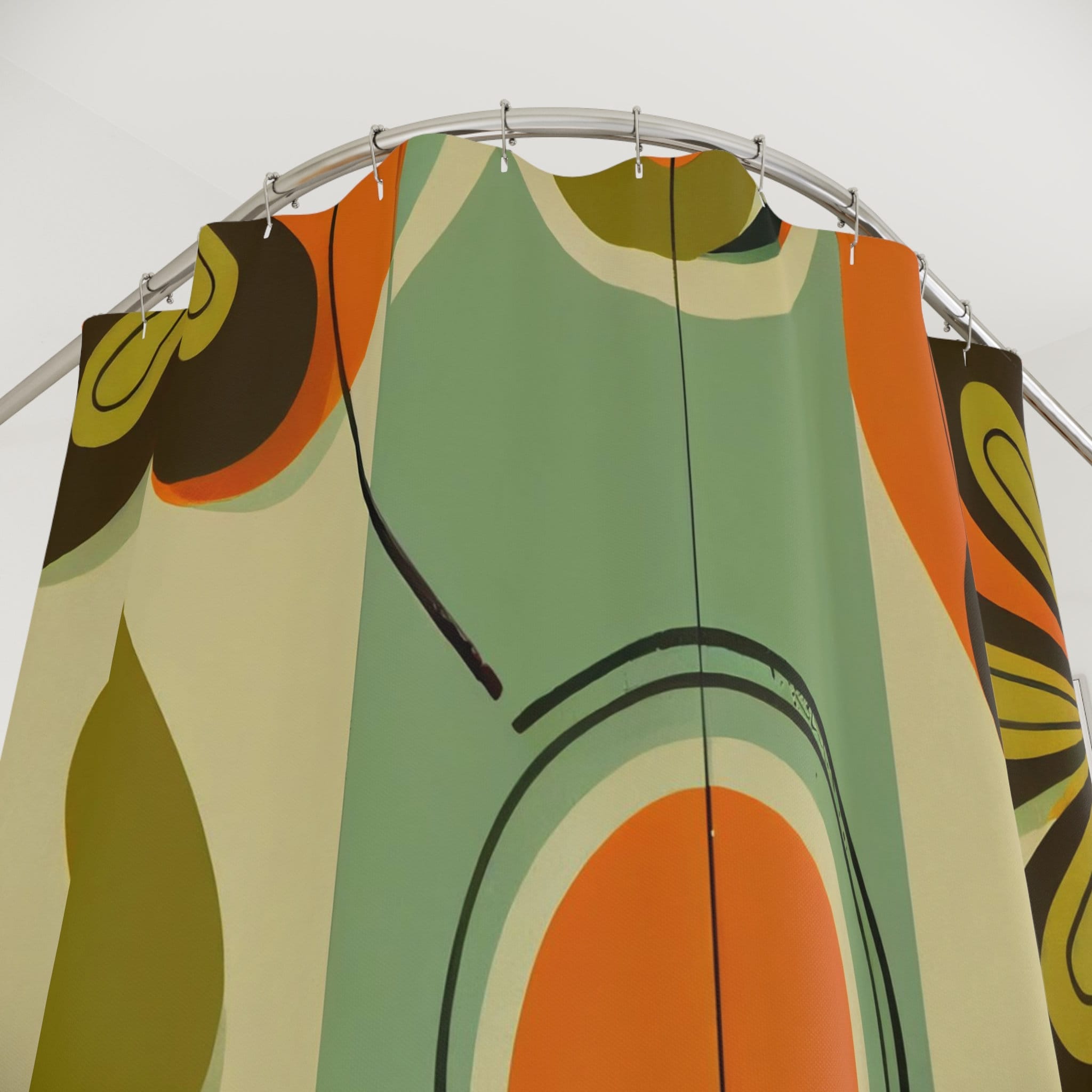 Kate McEnroe New York Retro 60s Mid Century Modern Daisy Shower Curtains, MCM Geometric Bathroom Decor - 128582023Shower CurtainsS40 - GNF - NSL - 7x7